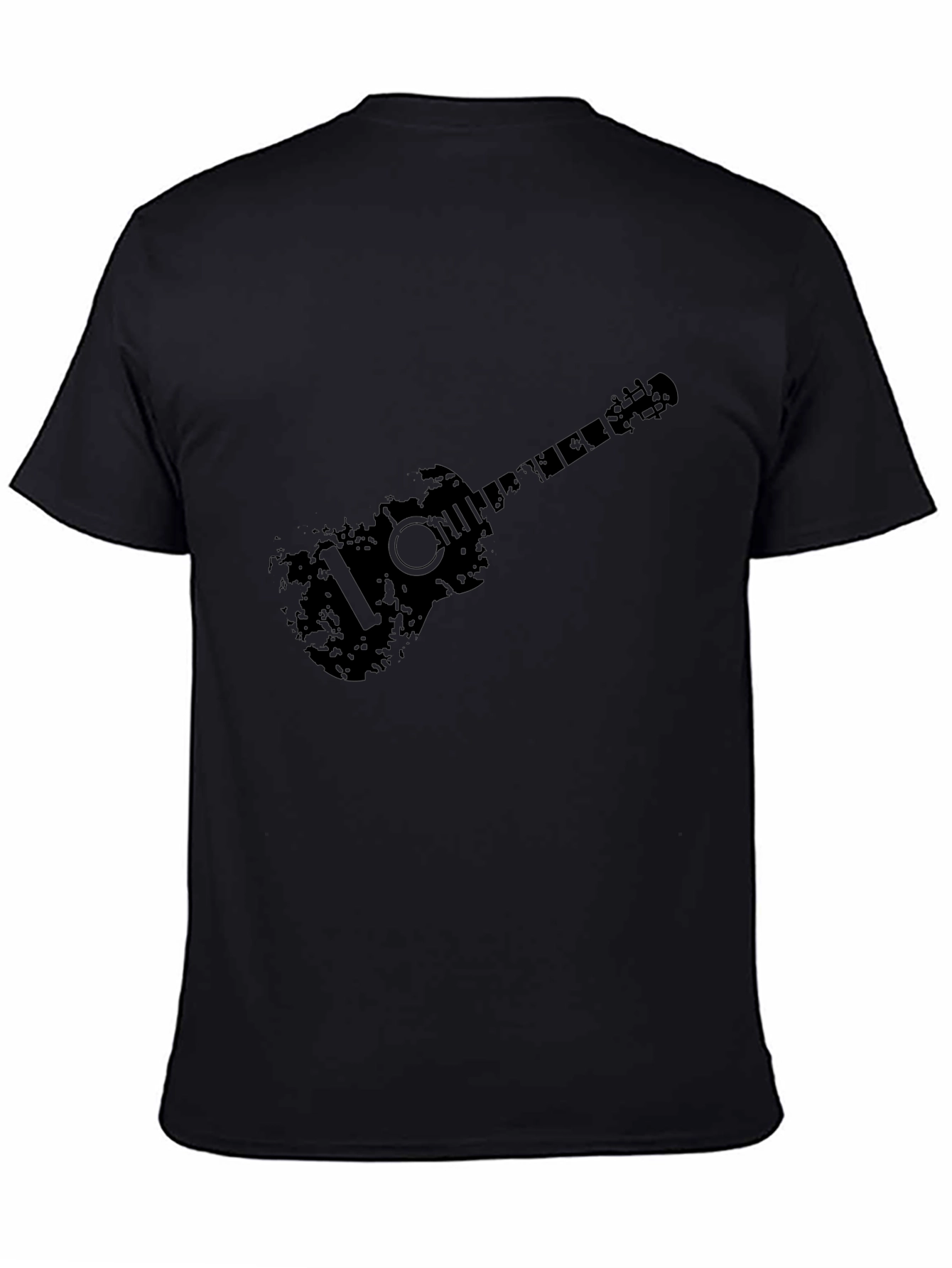 Distressed Guitar Graphic Black T-Shirt