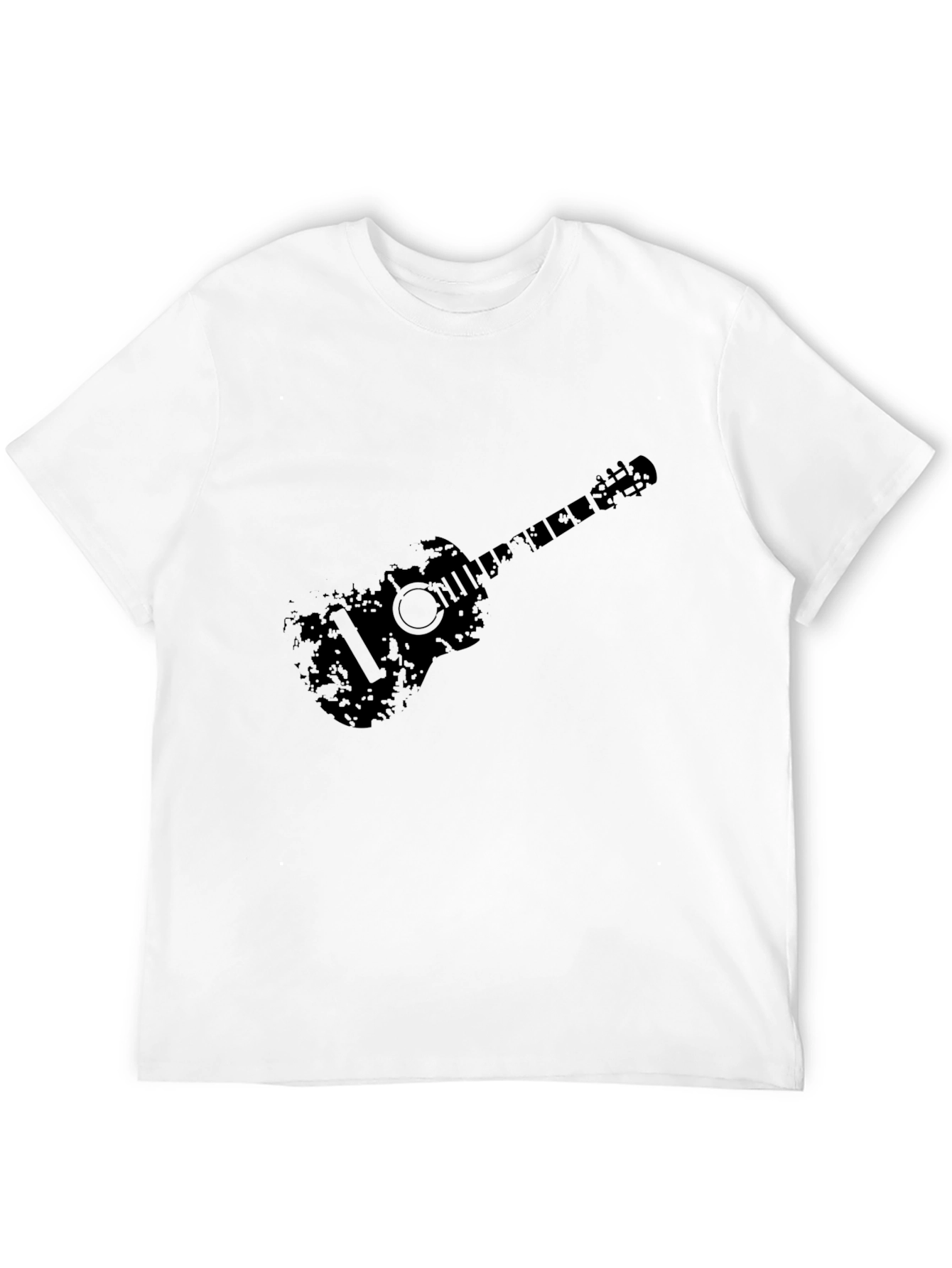 Distressed Guitar Graphic Black T-Shirt