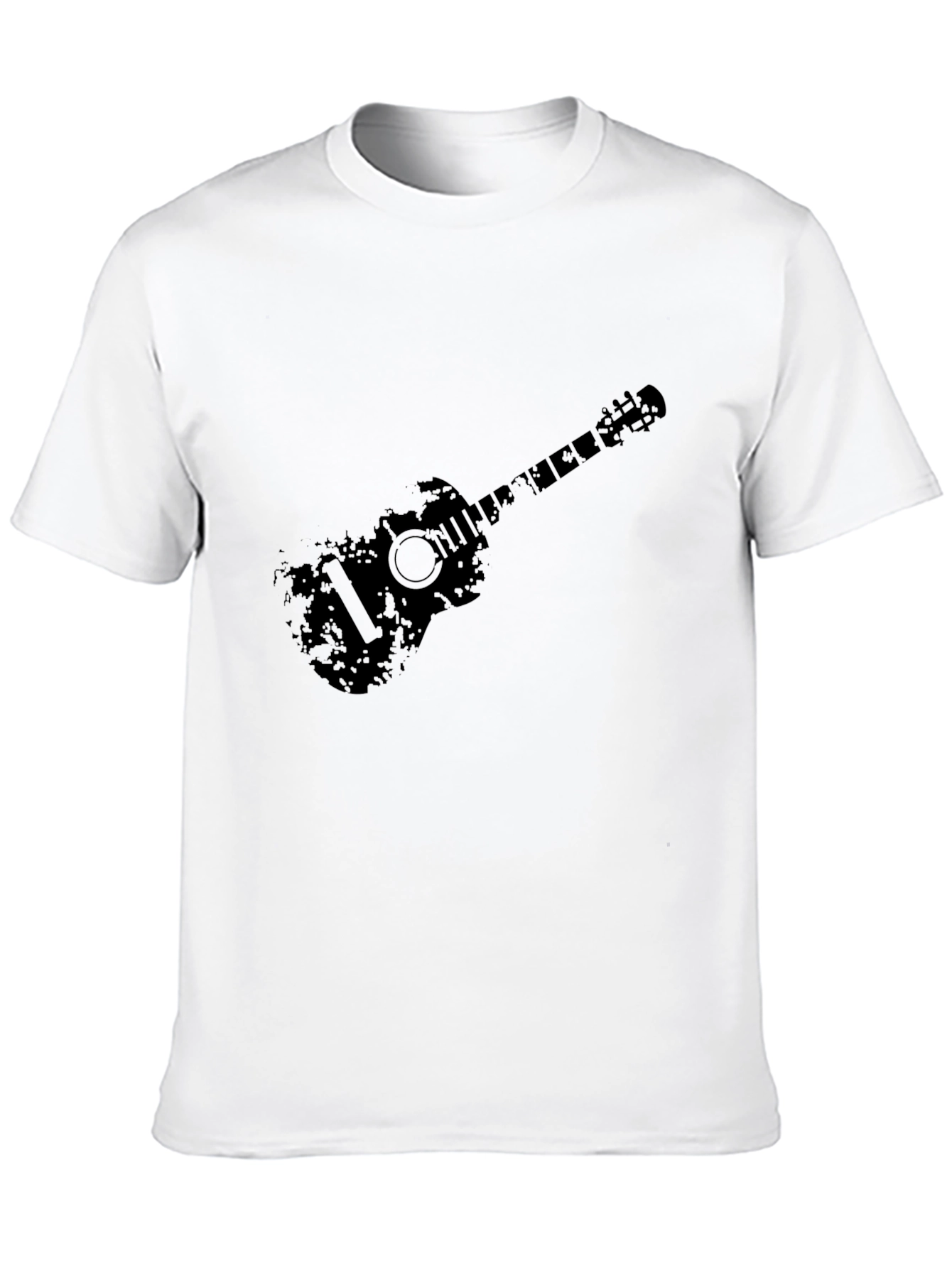 Distressed Guitar Graphic Black T-Shirt
