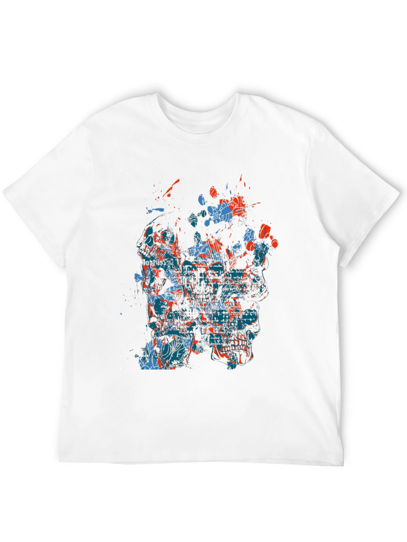 Abstract Skull Graphic Mens Black T-Shirt