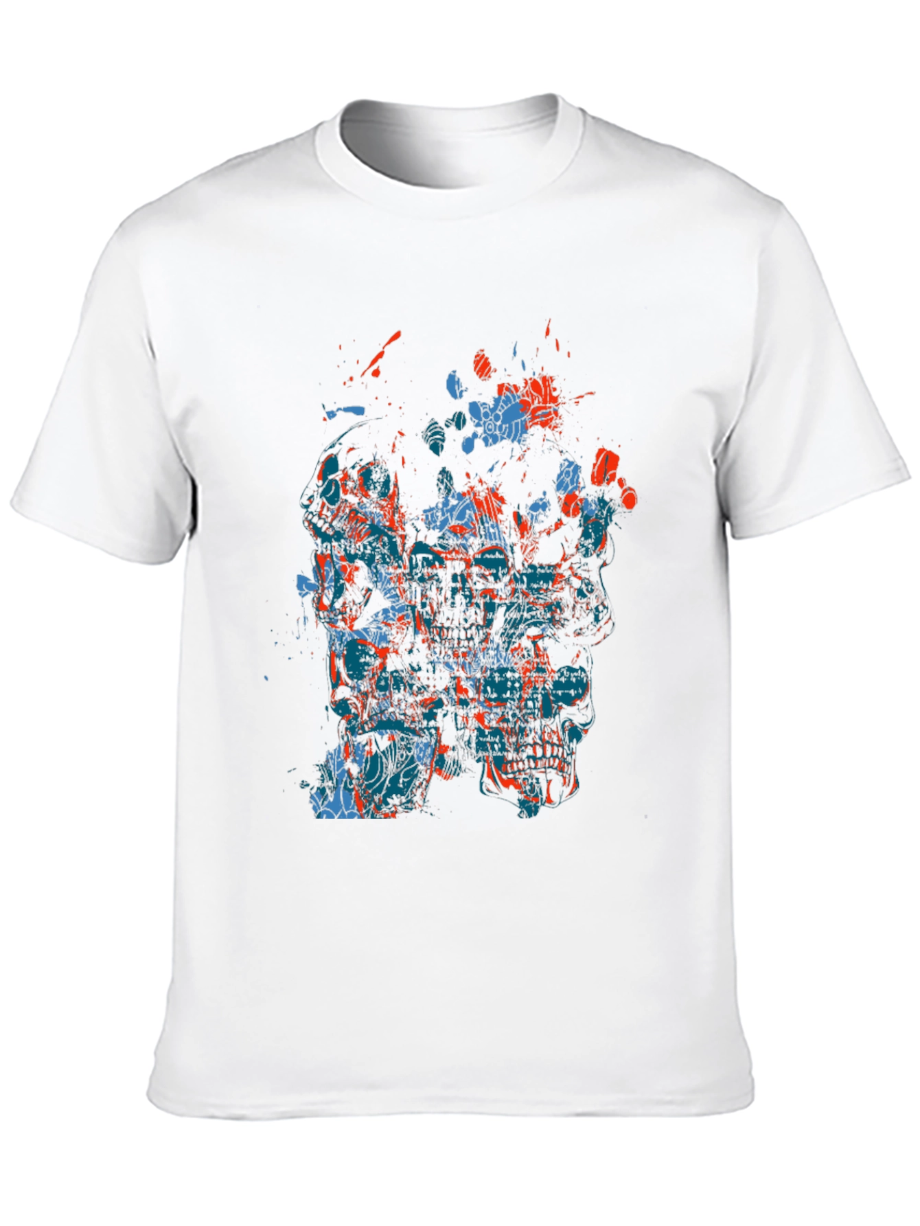 Abstract Skull Graphic Mens Black T-Shirt