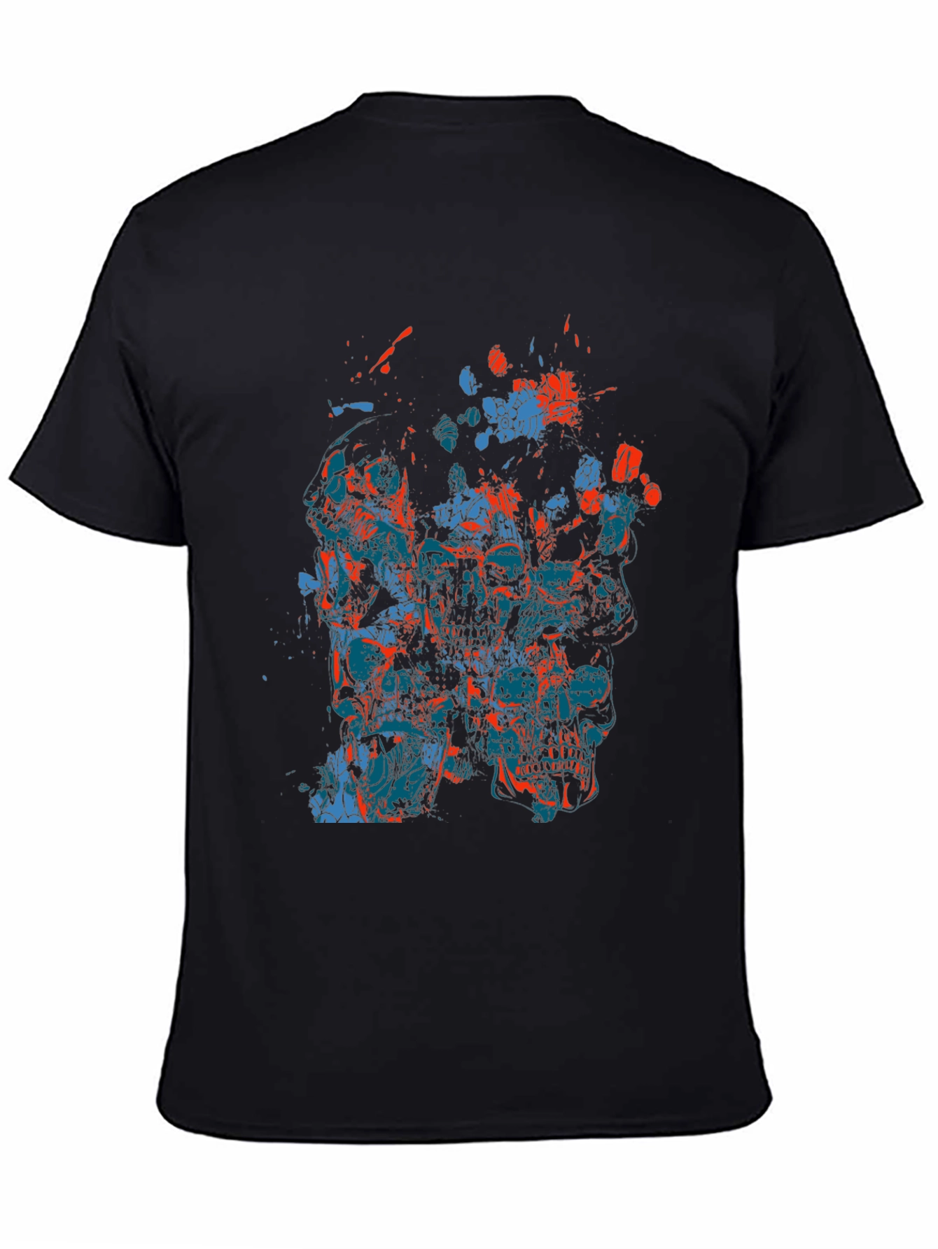 Abstract Skull Graphic Mens Black T-Shirt