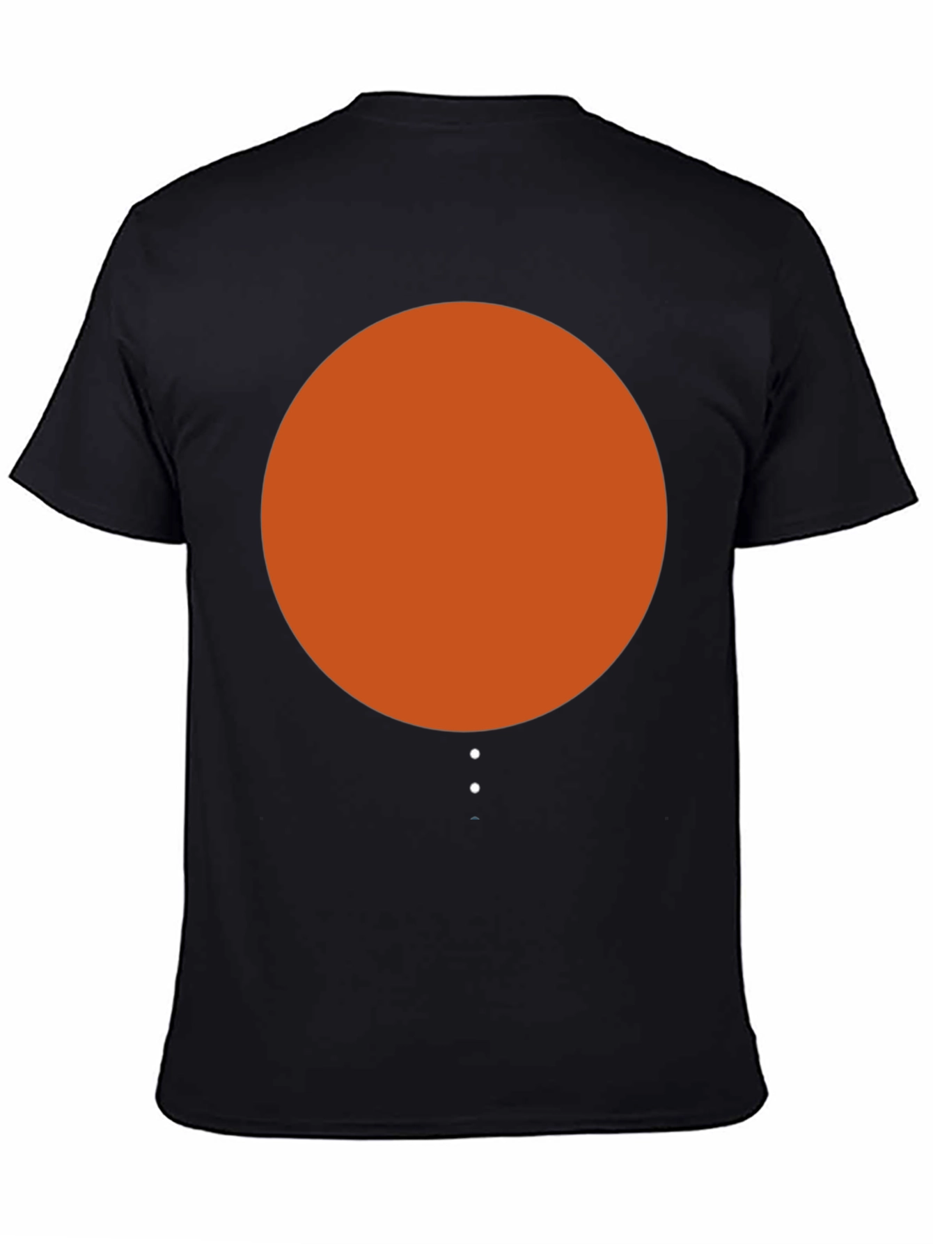 Minimalist Orange Circle Graphic Black T-Shirt