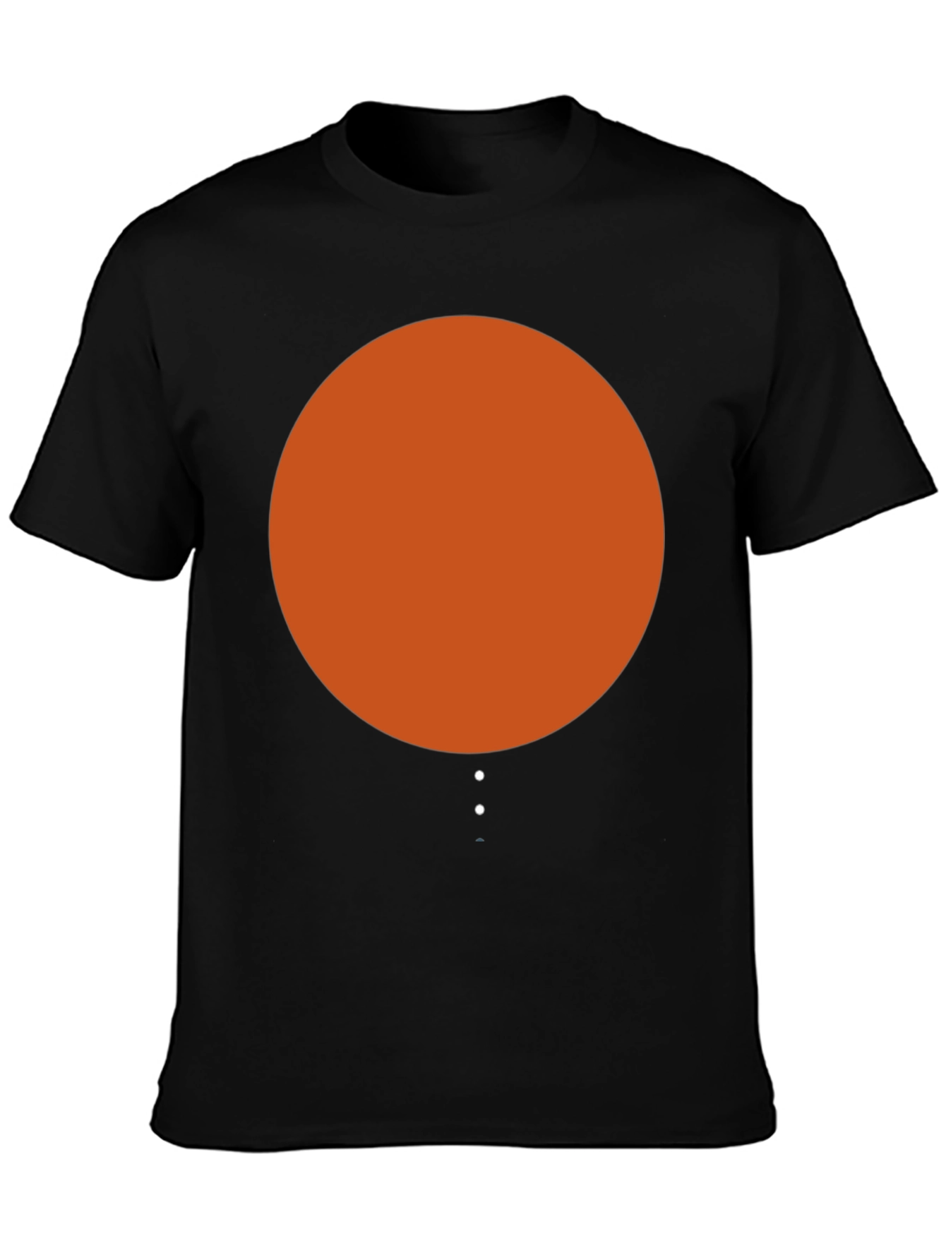 Minimalist Orange Circle Graphic Black T-Shirt