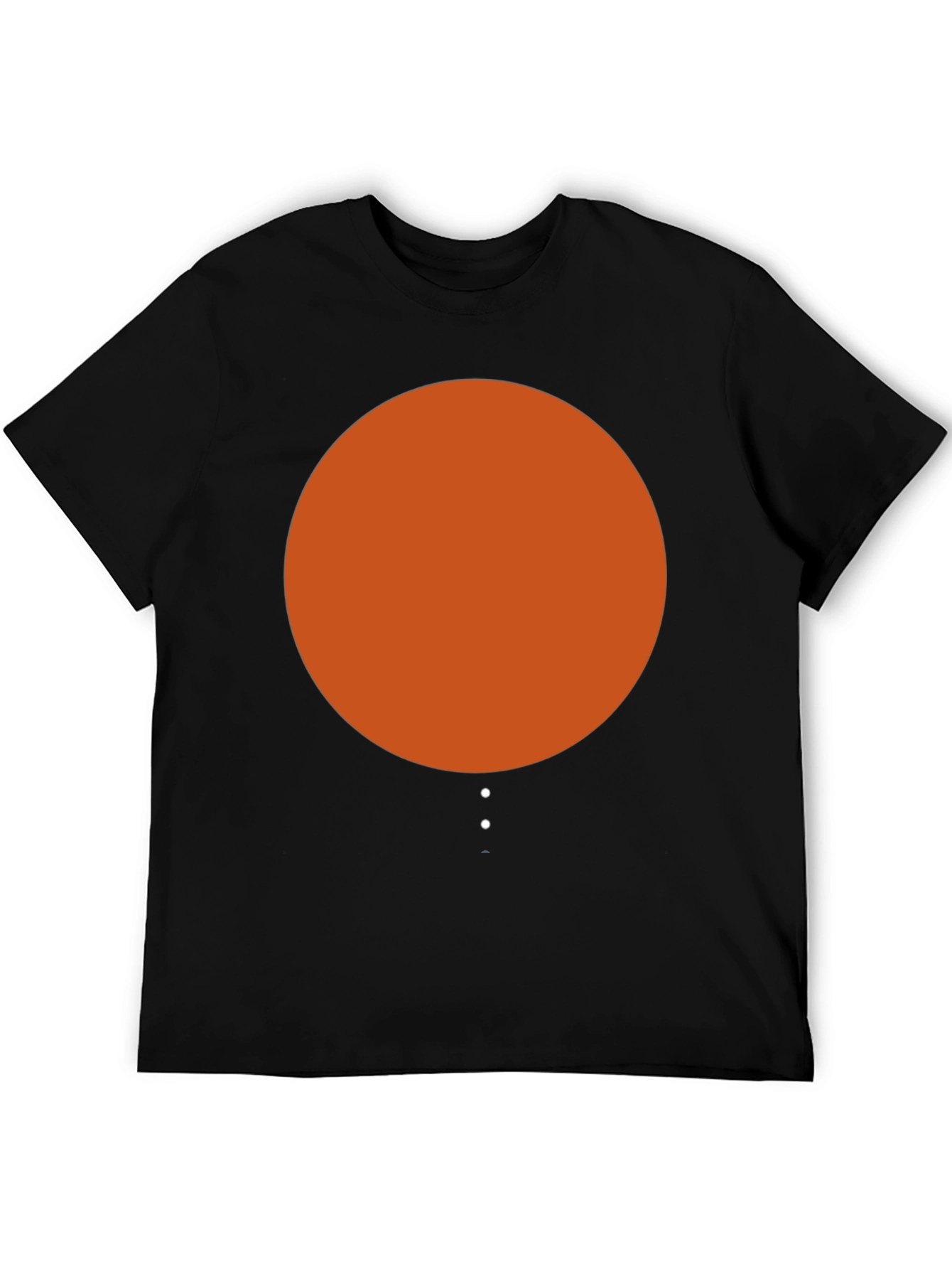 Minimalist Orange Circle Graphic Black T-Shirt
