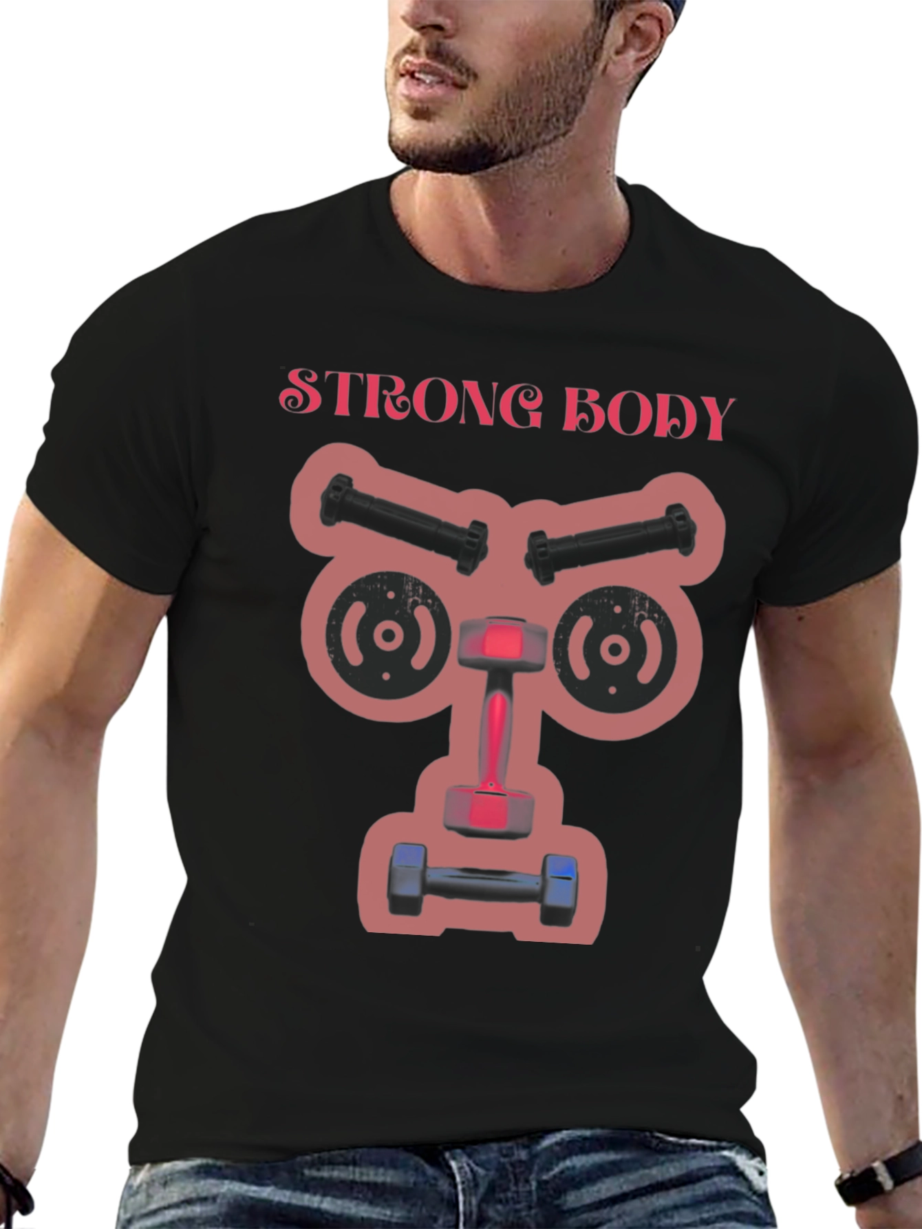Strong Body Black Graphic T-Shirt