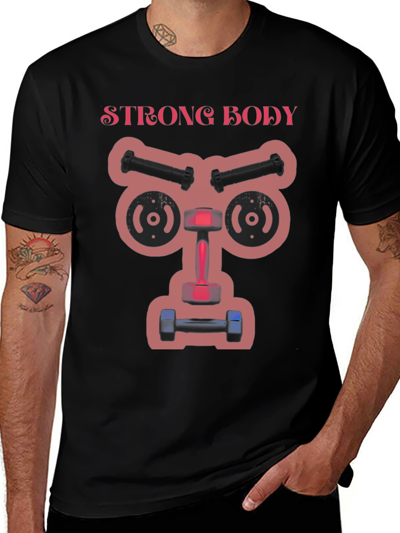 Strong Body Black Graphic T-Shirt