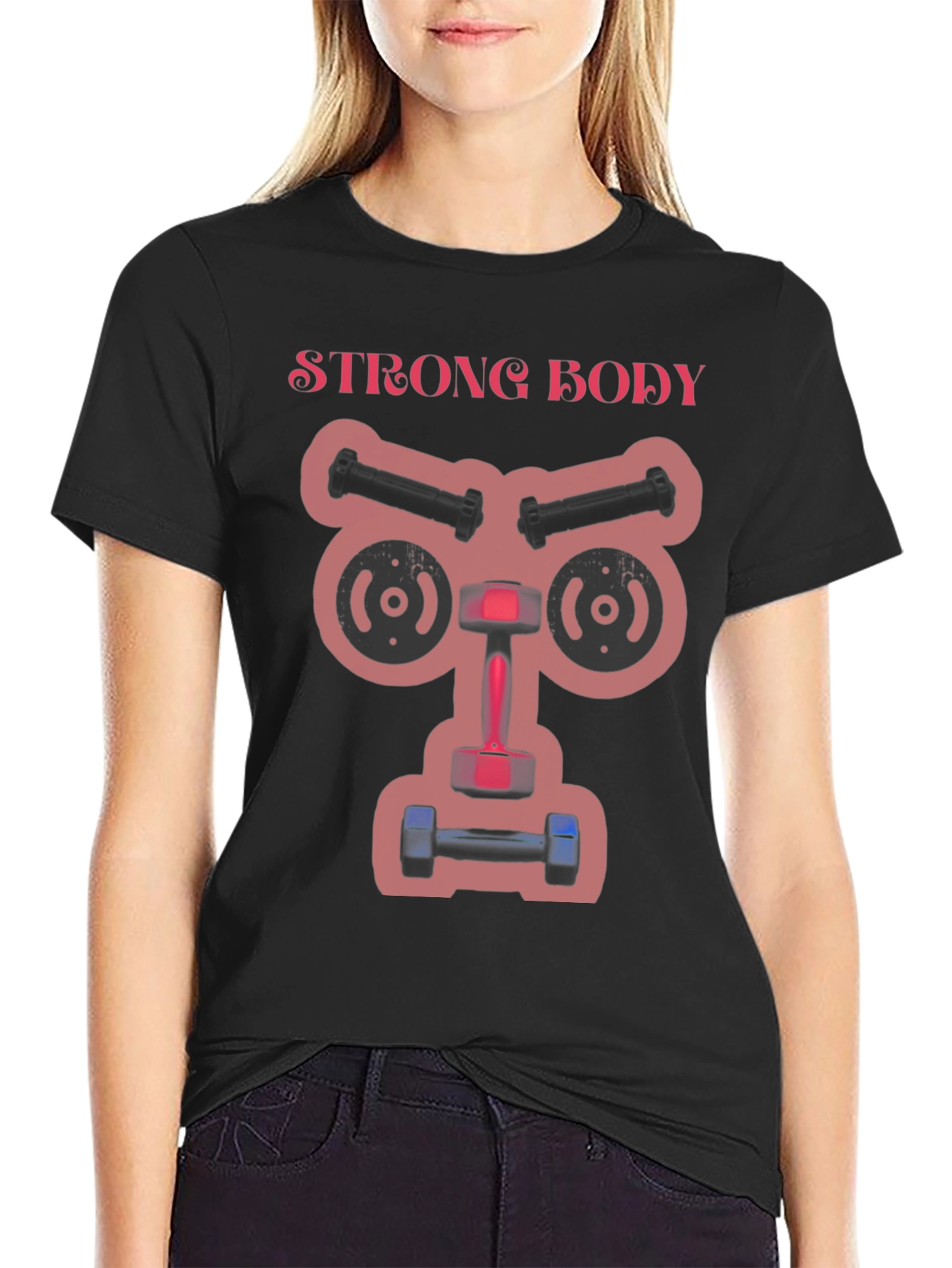 Strong Body Black Graphic T-Shirt