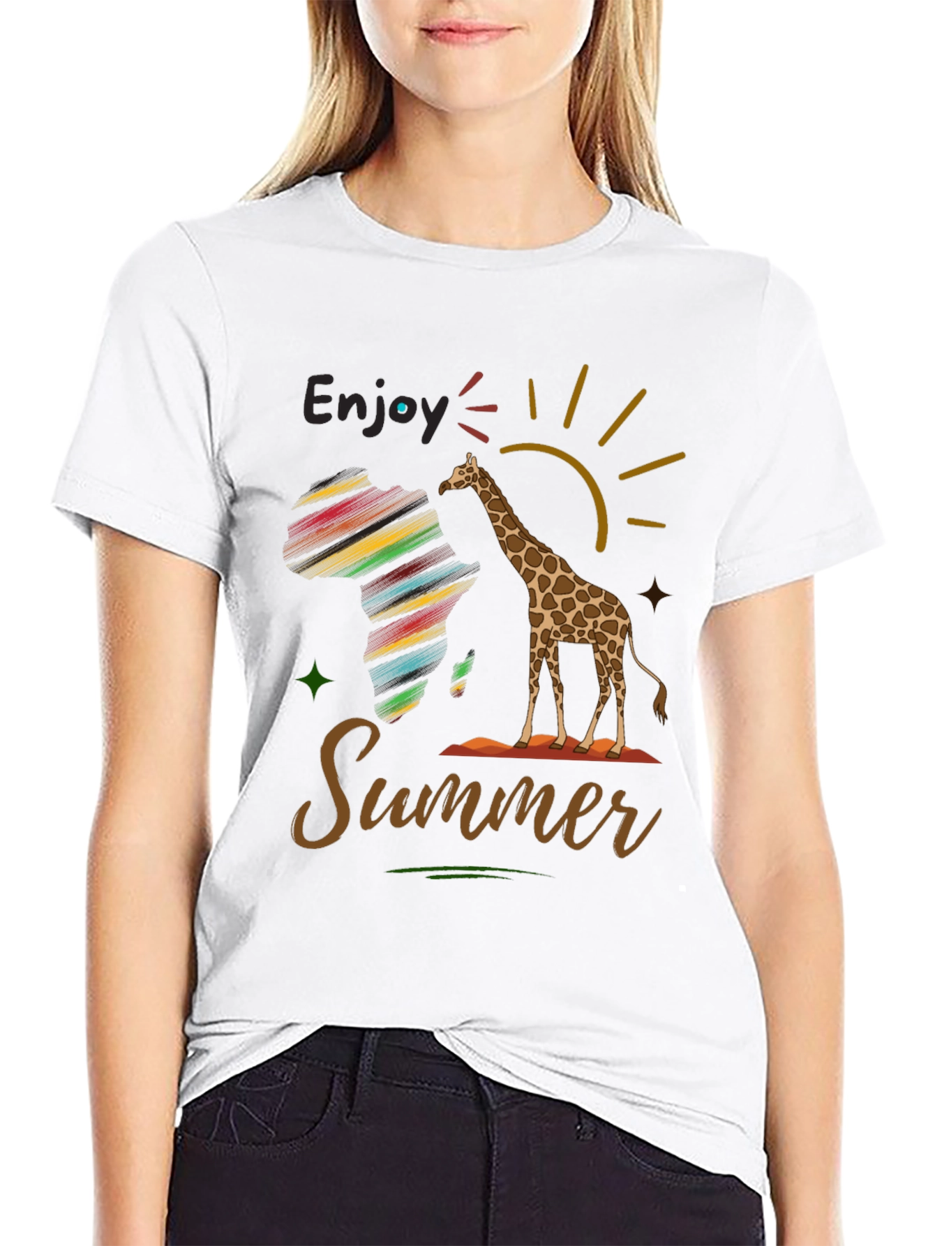 Enjoy Summer Giraffe Graphic Tee