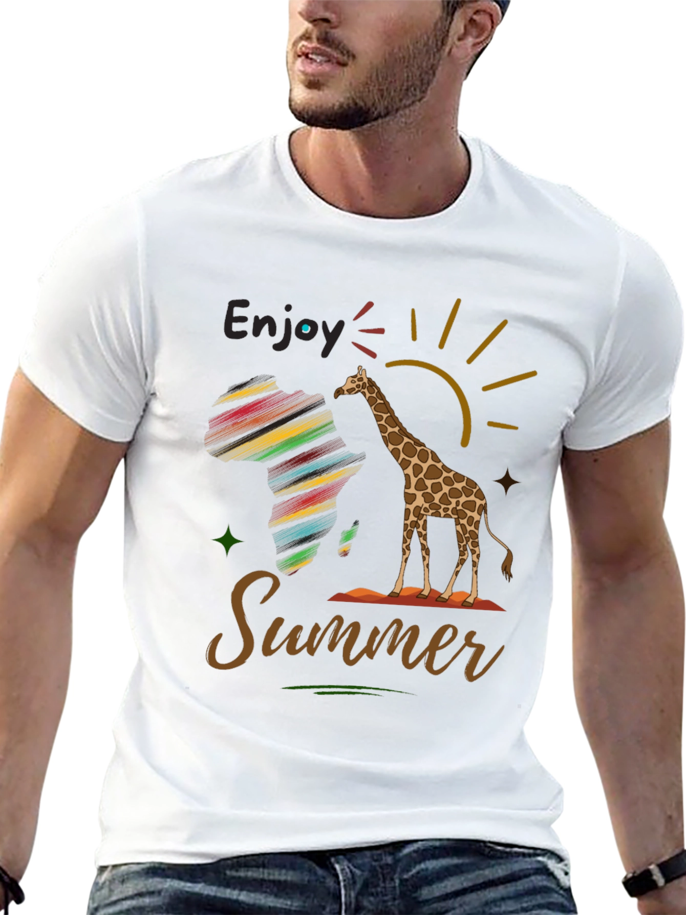Enjoy Summer Giraffe Graphic Tee