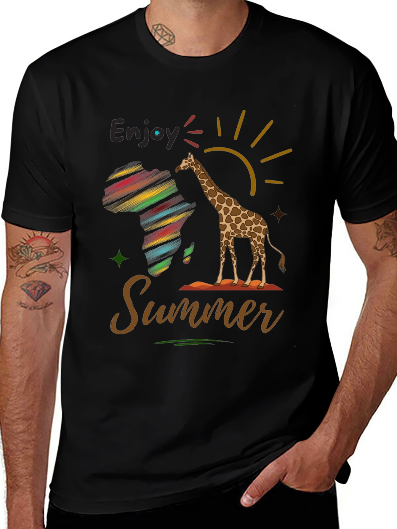 Enjoy Summer Giraffe Graphic Tee
