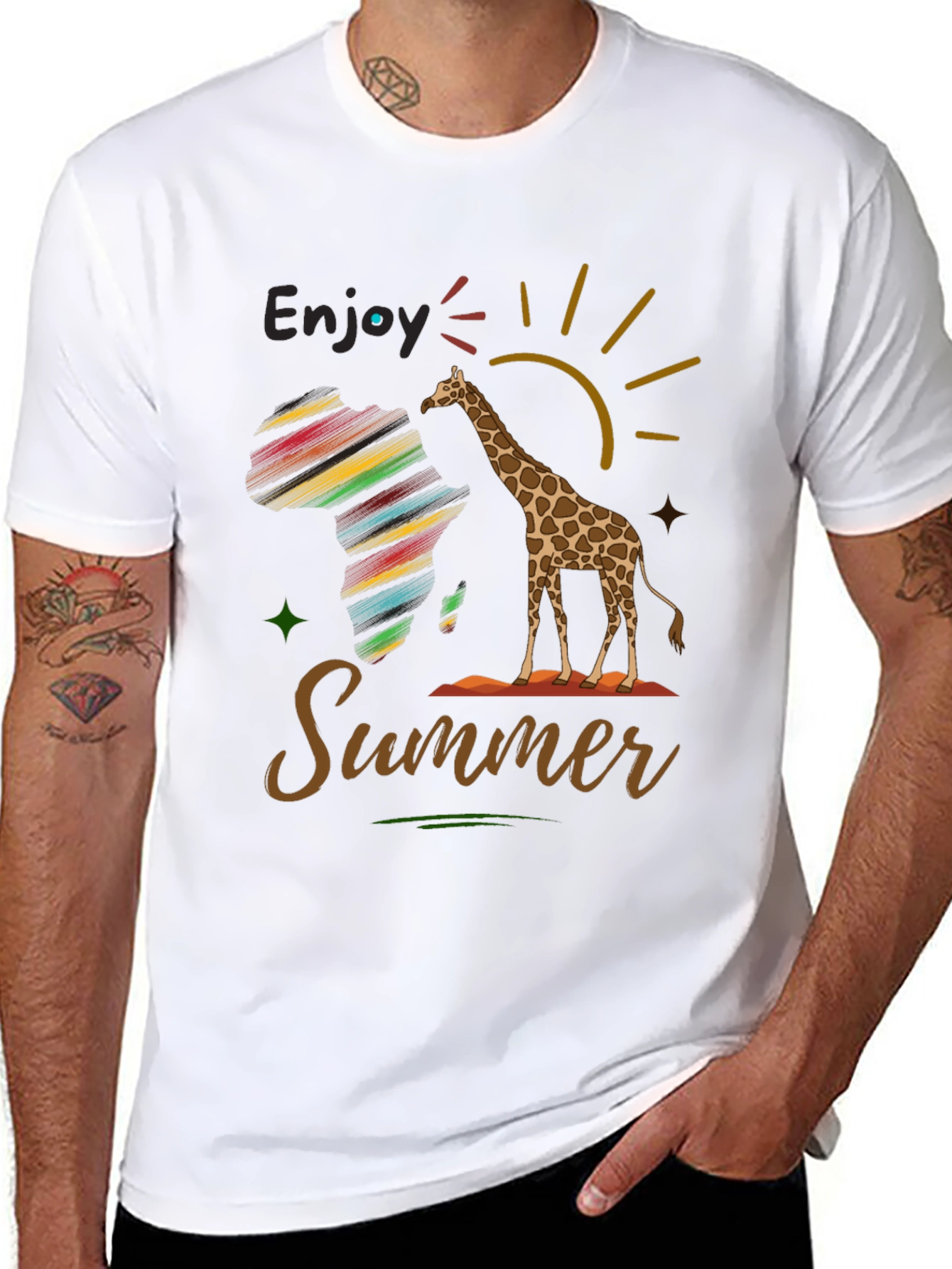 Enjoy Summer Giraffe Graphic Tee