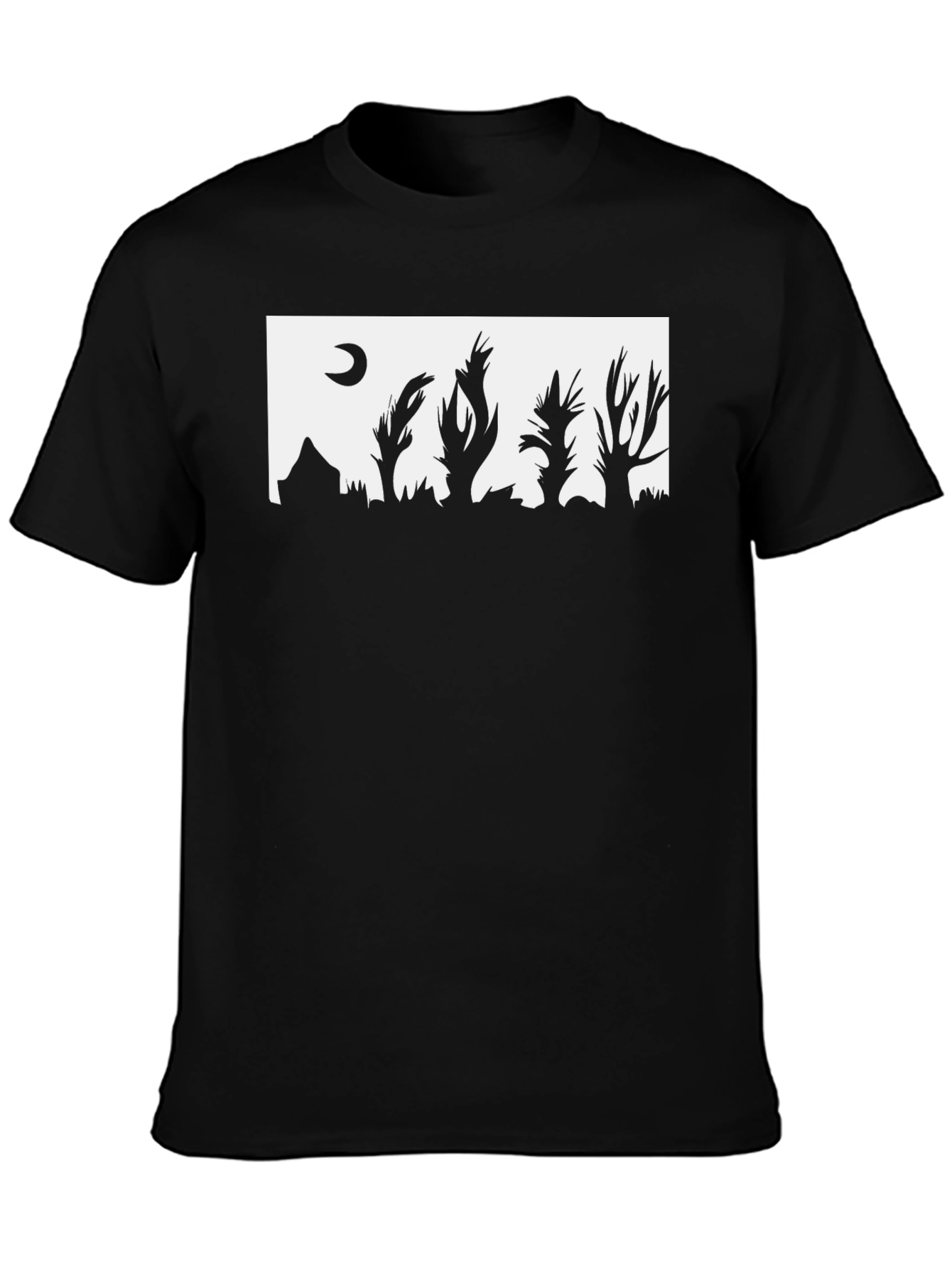 Eerie Nightscape Graphic Tee - Black
