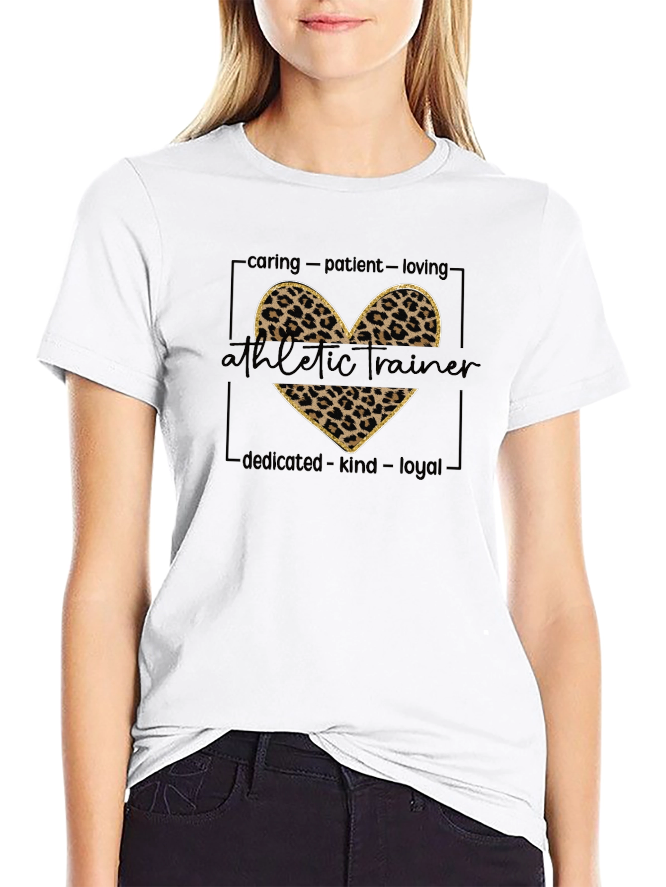 Athletic Trainer Leopard Heart T-Shirt