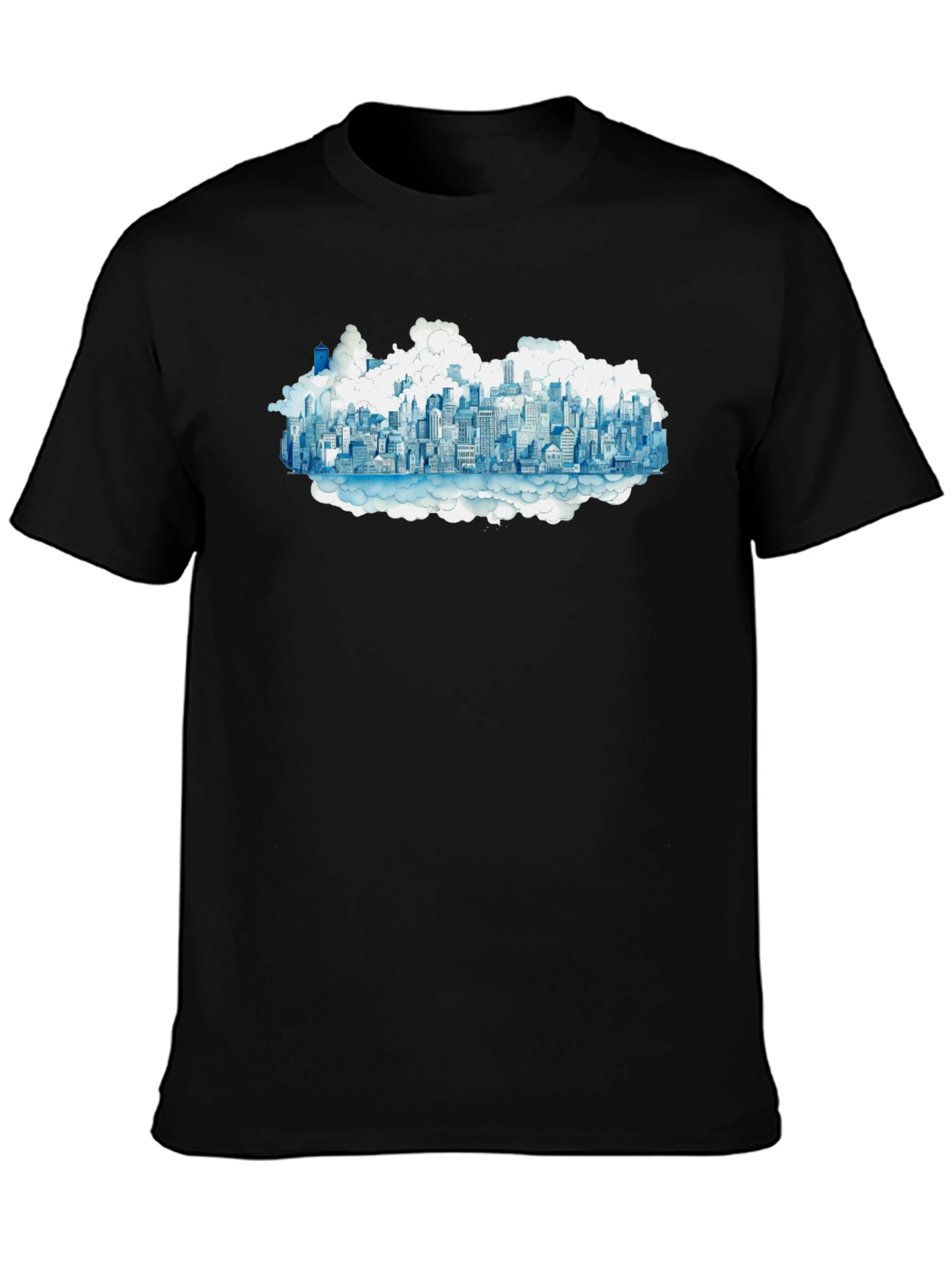 Cityscape Cloud Tee - Urban Dreamscape T-Shirt