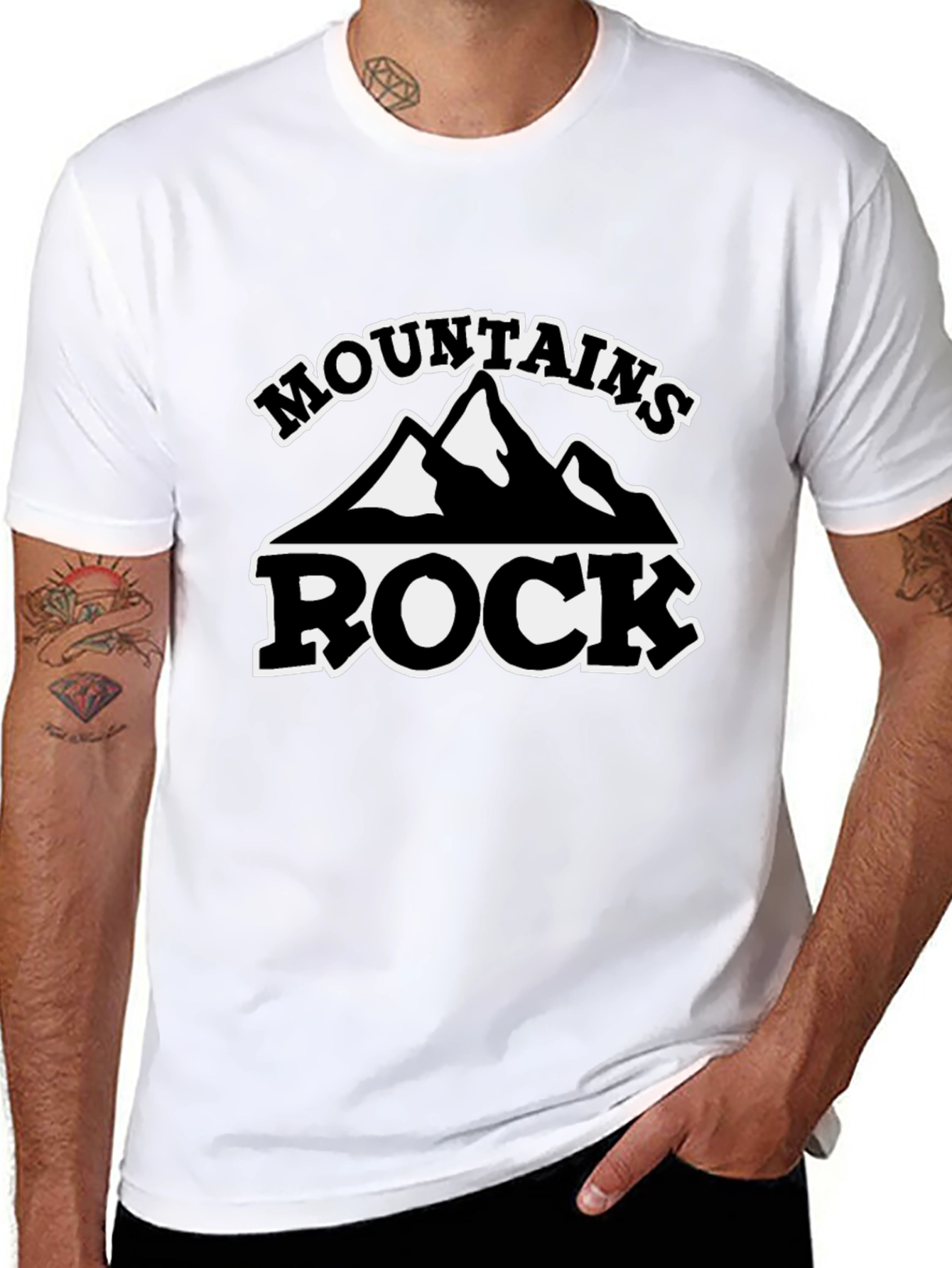 Mountains Rock T-Shirt - Black Graphic Tee