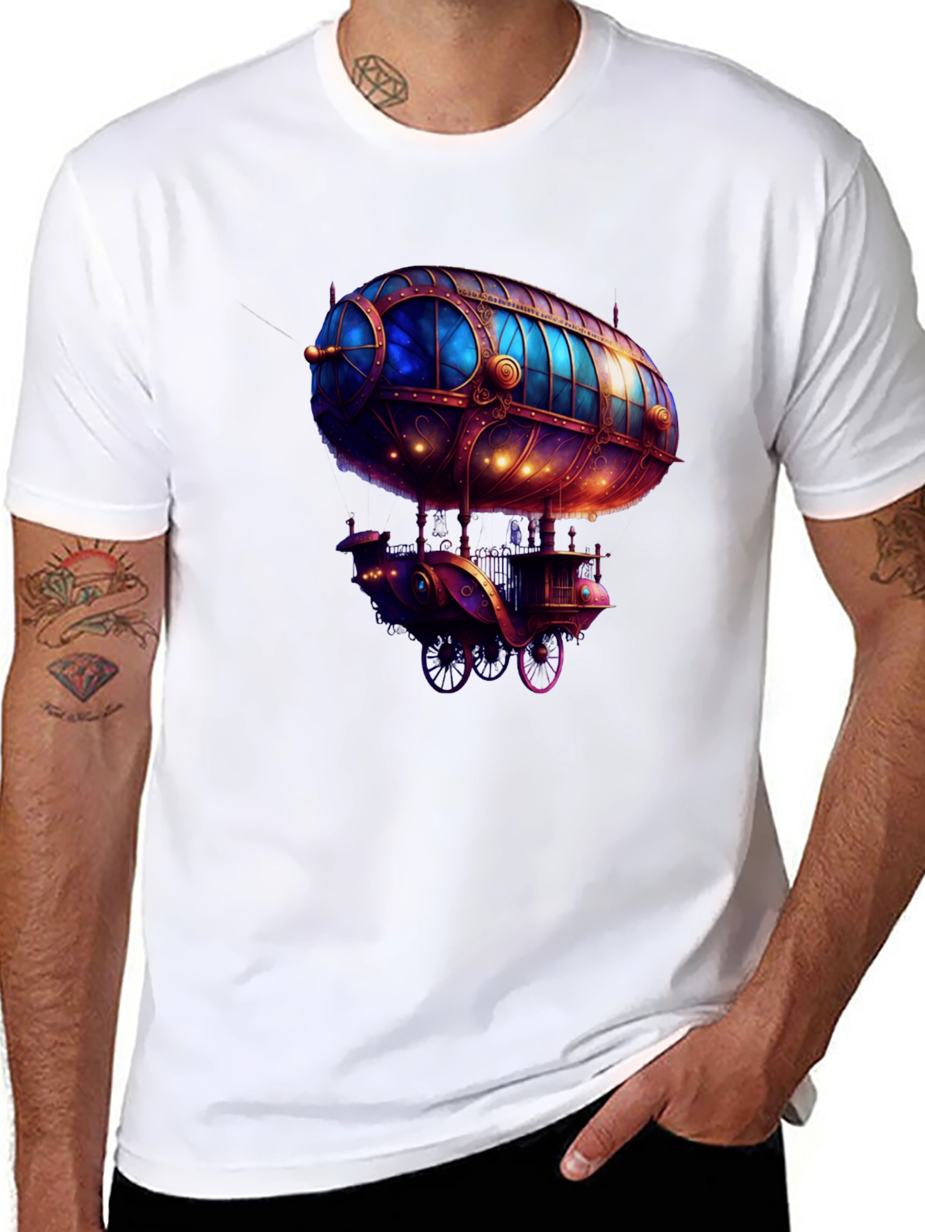 Steampunk Airship T-Shirt - Unique Design