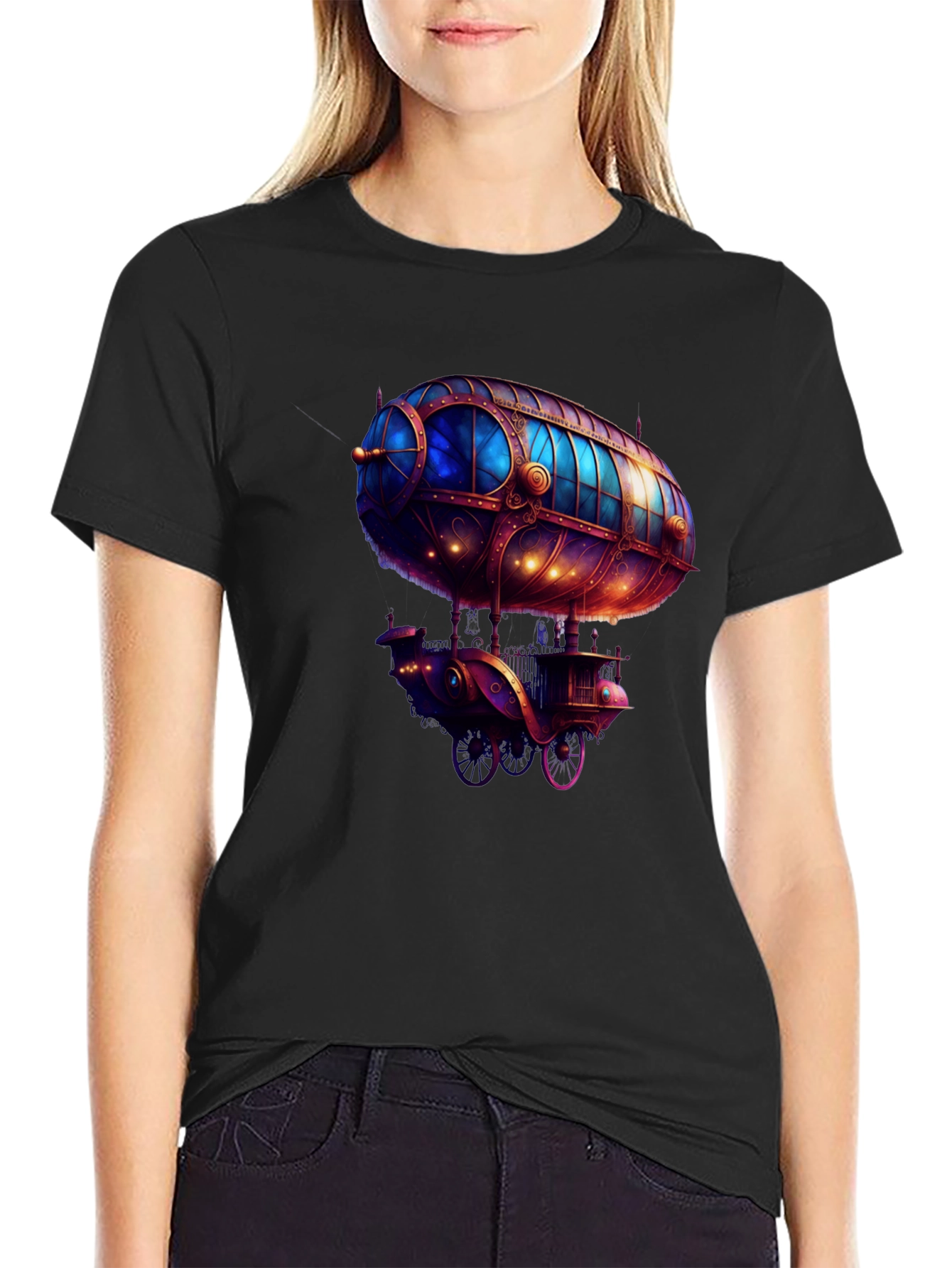 Steampunk Airship T-Shirt - Unique Design
