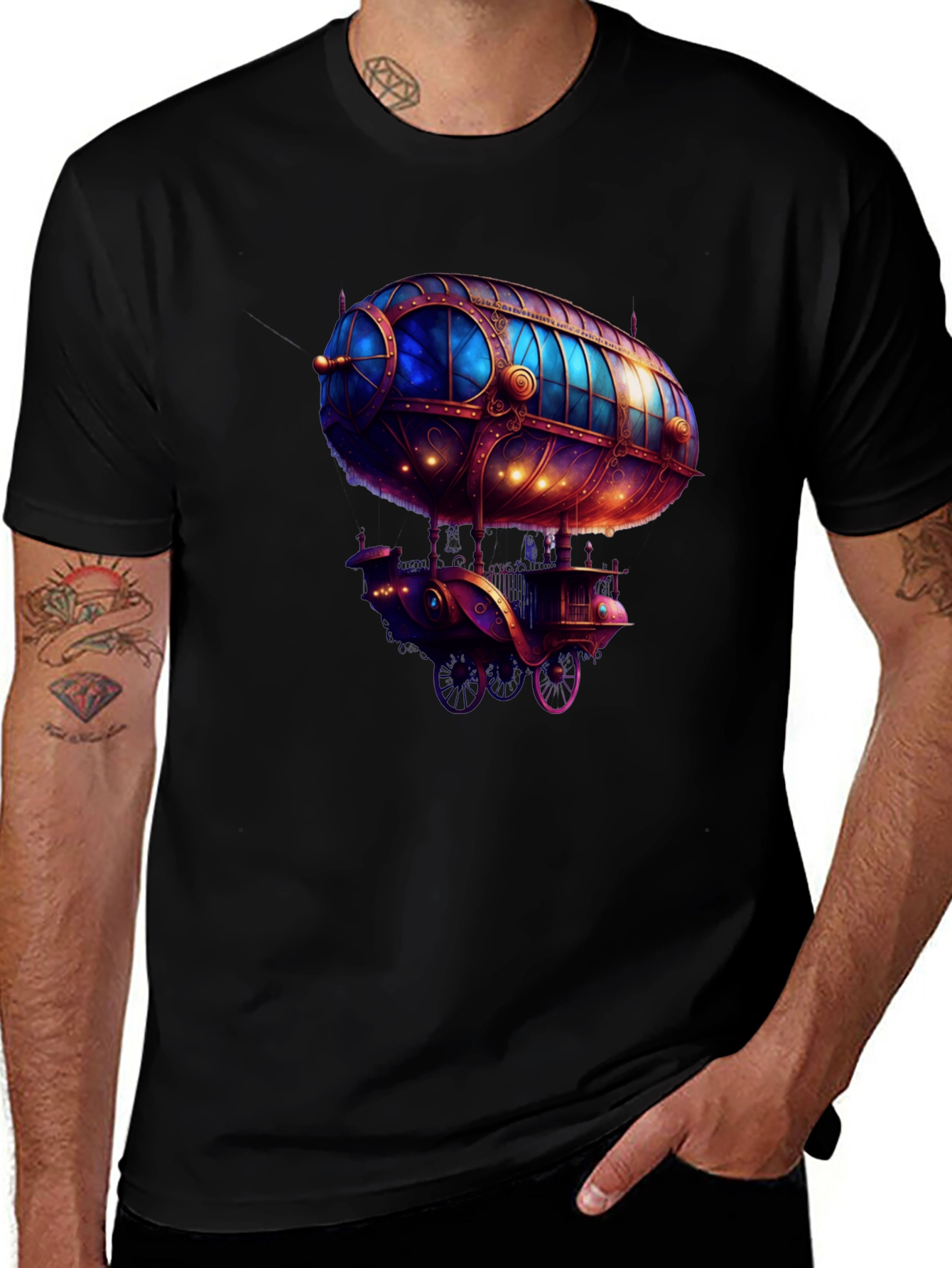 Steampunk Airship T-Shirt - Unique Design