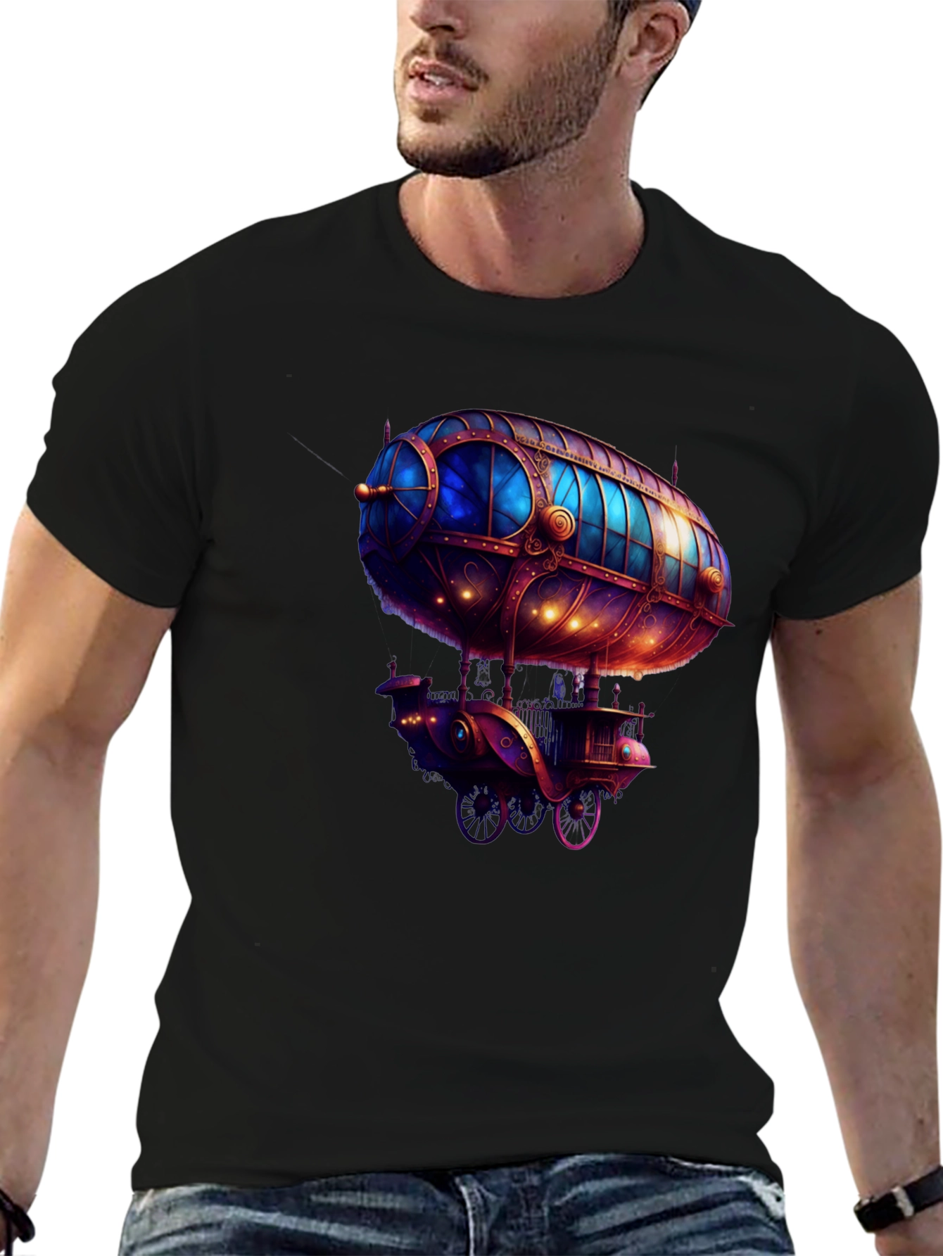 Steampunk Airship T-Shirt - Unique Design