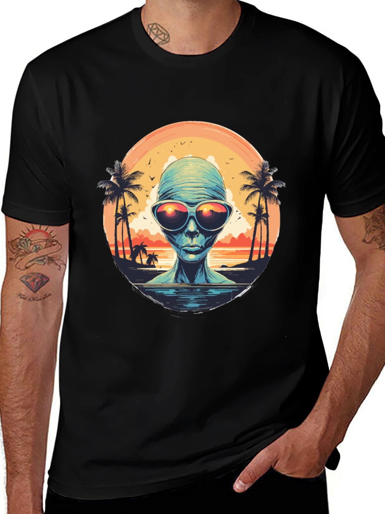 Retro Alien Beach T-Shirt