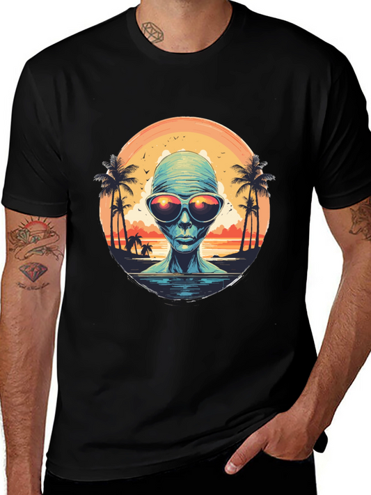 Retro Alien Beach T-Shirt