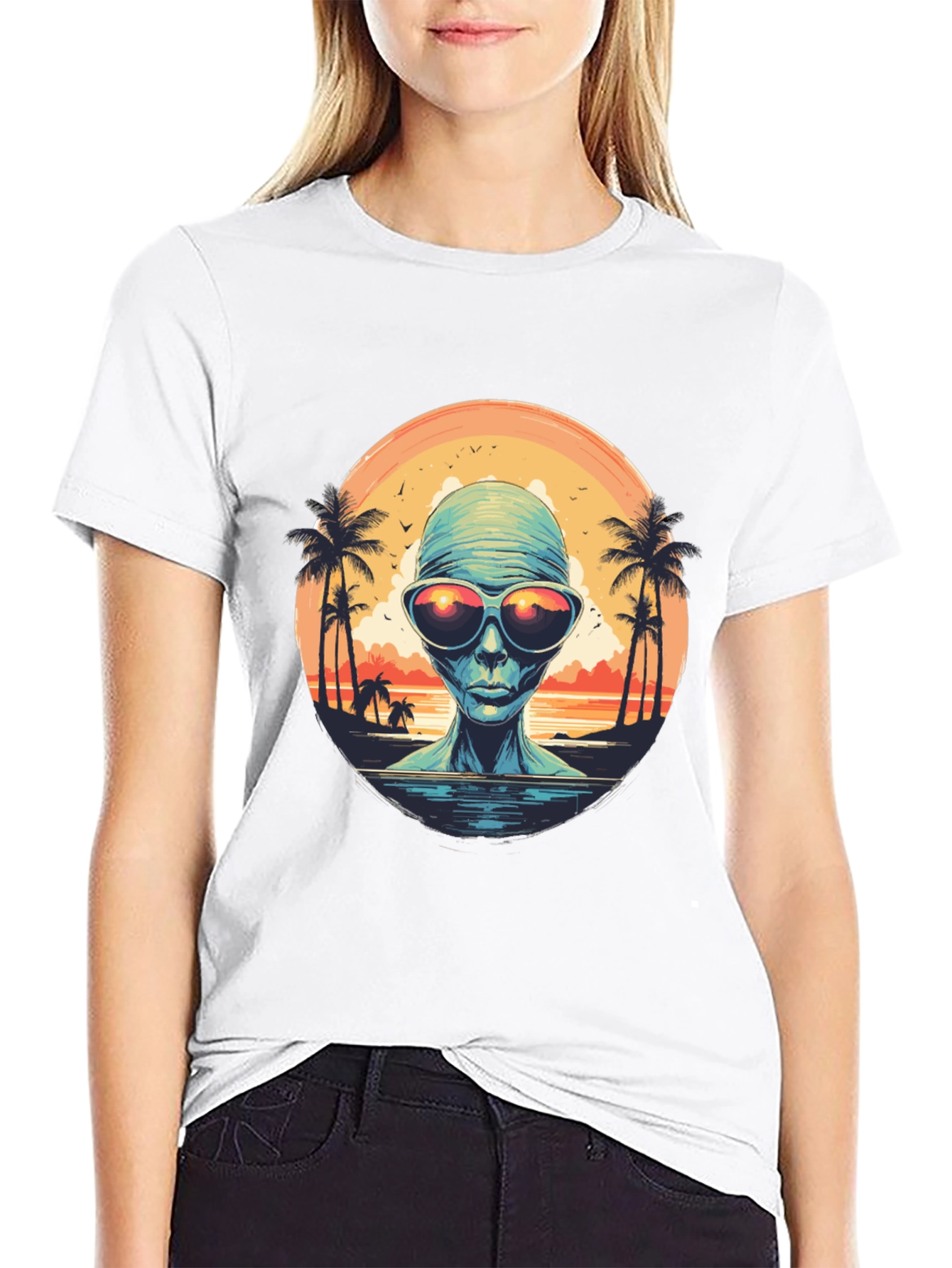 Retro Alien Beach T-Shirt