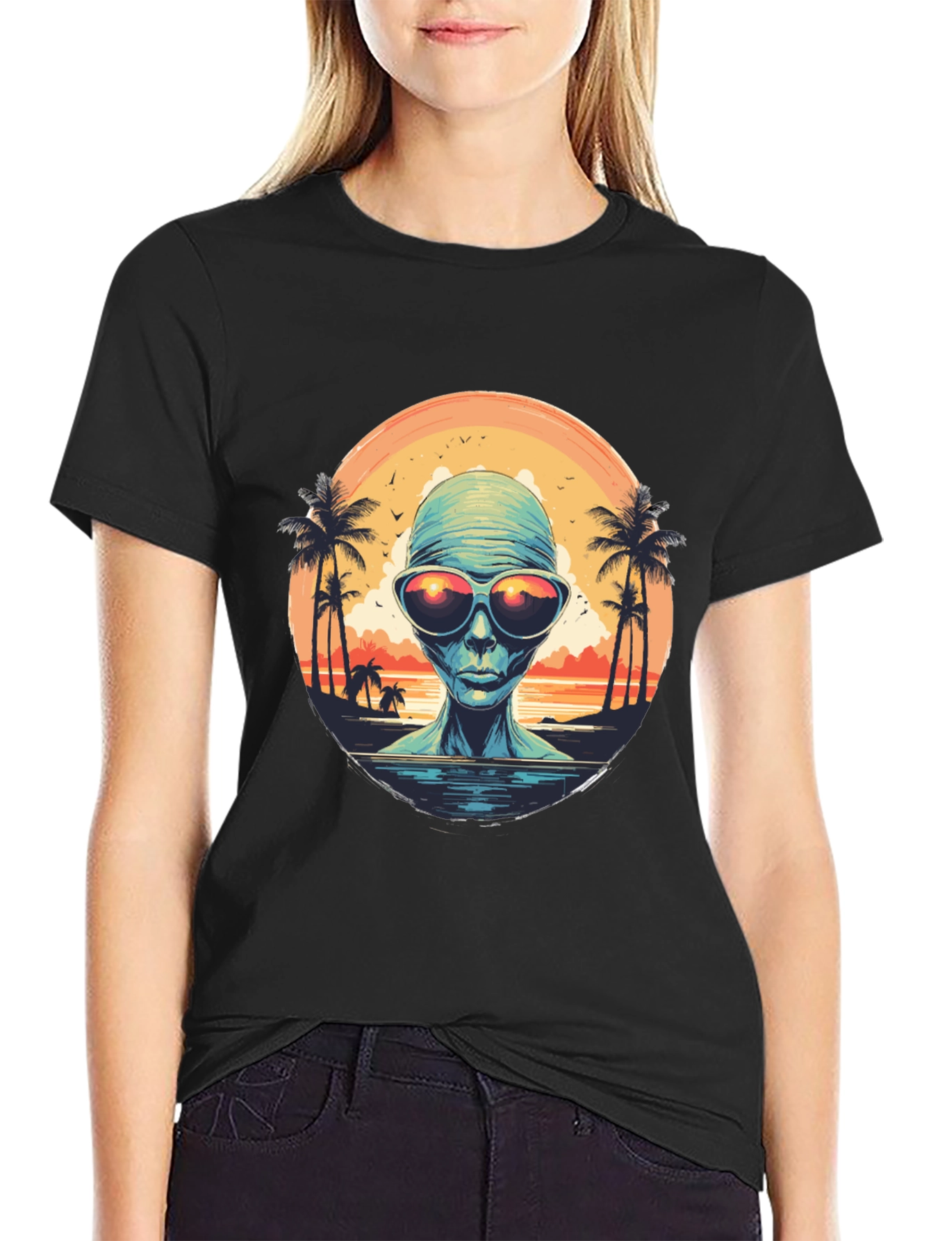Retro Alien Beach T-Shirt