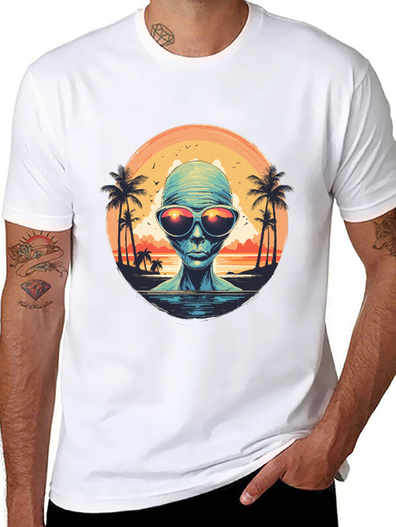 Retro Alien Beach T-Shirt