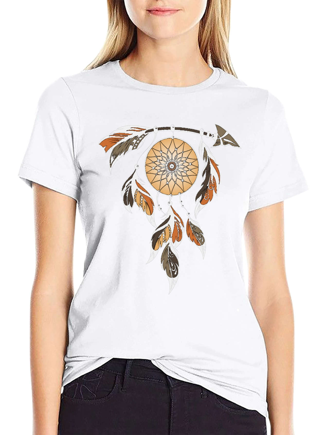 Dreamcatcher Graphic Tee - Arrow & Feathers Design