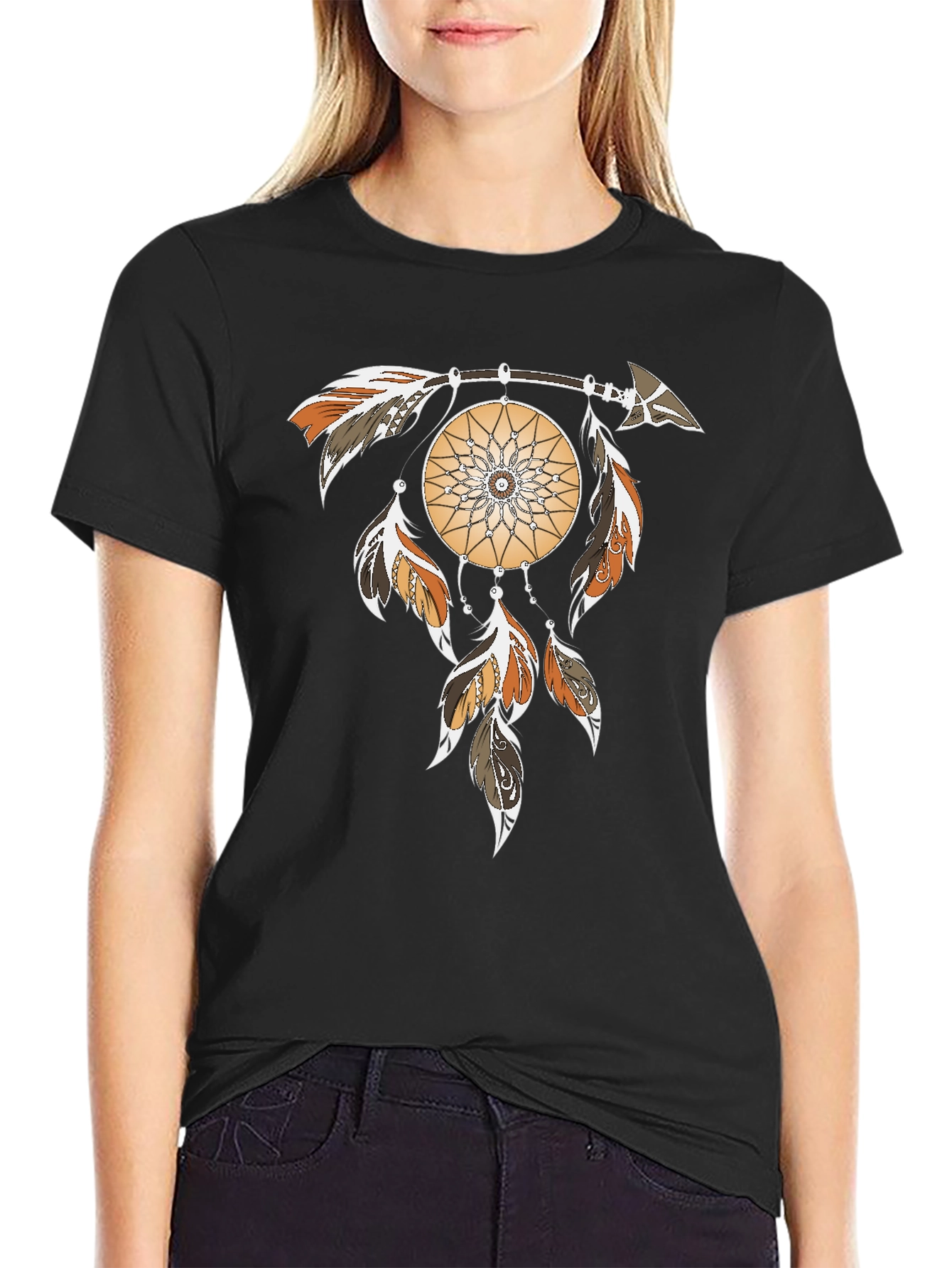 Dreamcatcher Graphic Tee - Arrow & Feathers Design