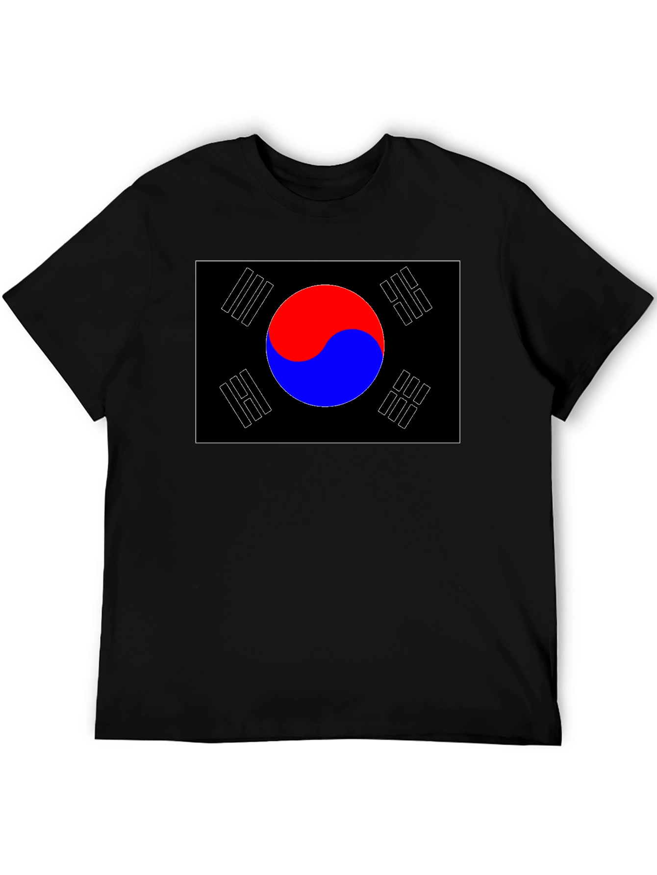 South Korea Flag Graphic T-Shirt - Black