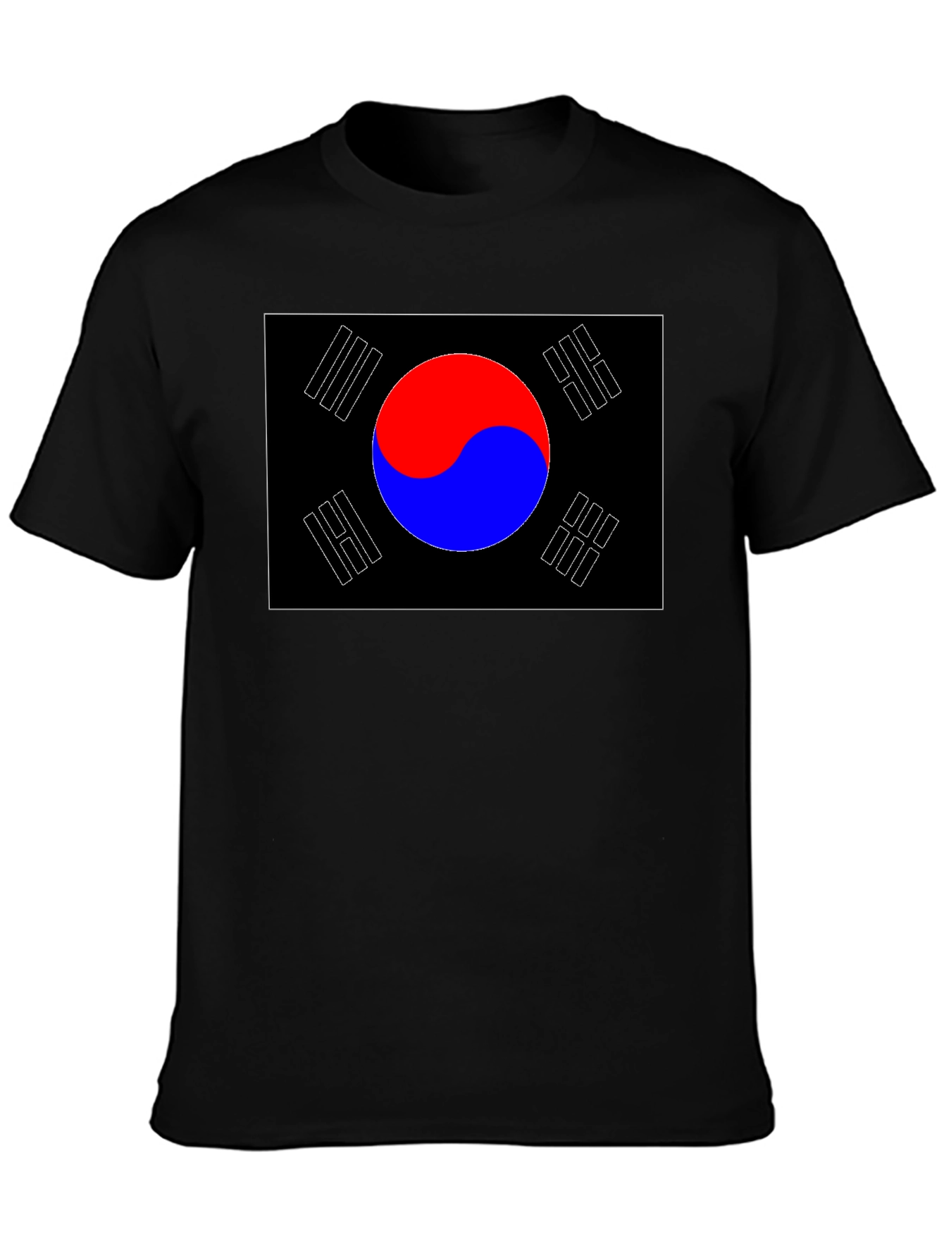 South Korea Flag Graphic T-Shirt - Black