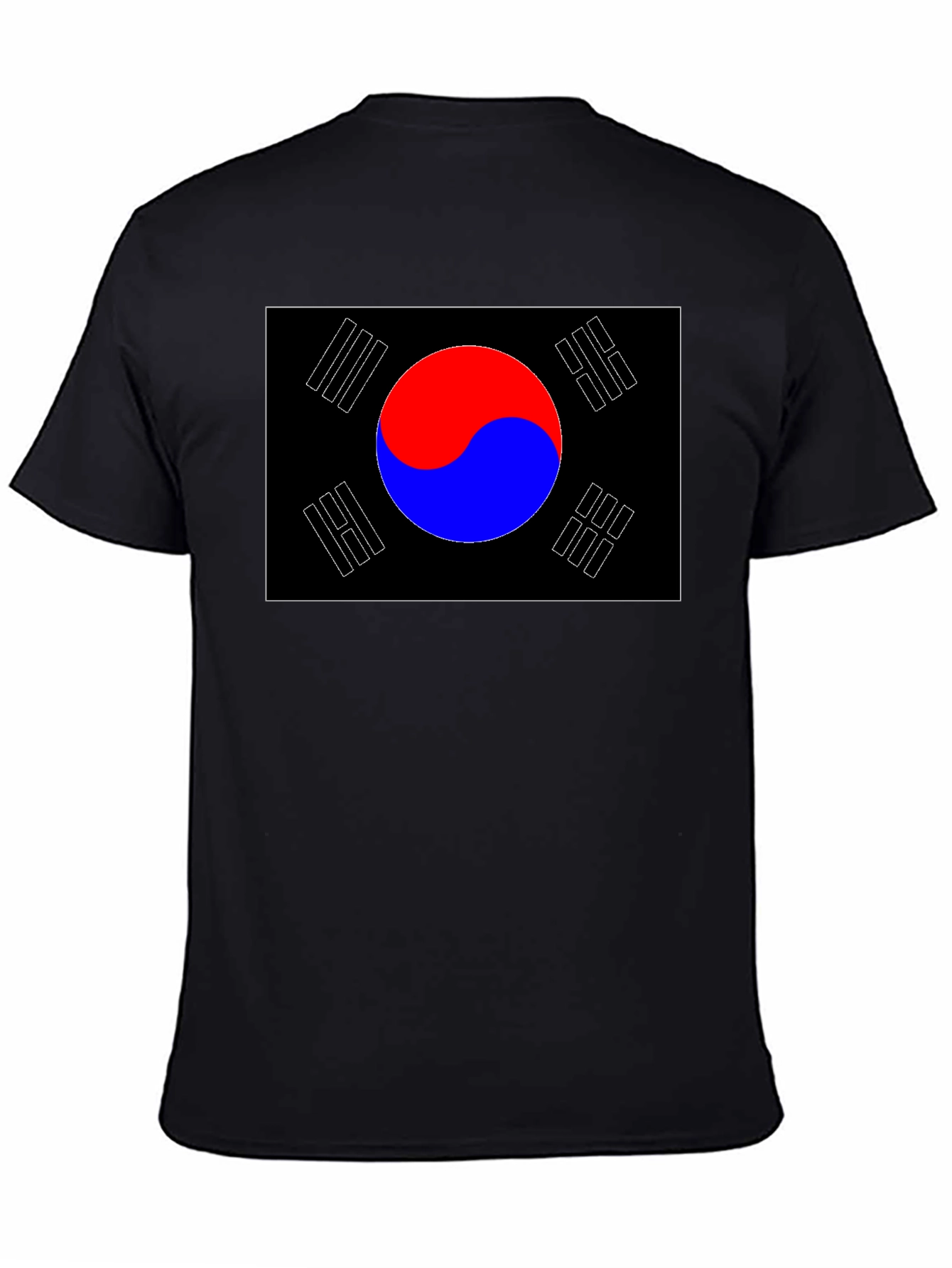 South Korea Flag Graphic T-Shirt - Black