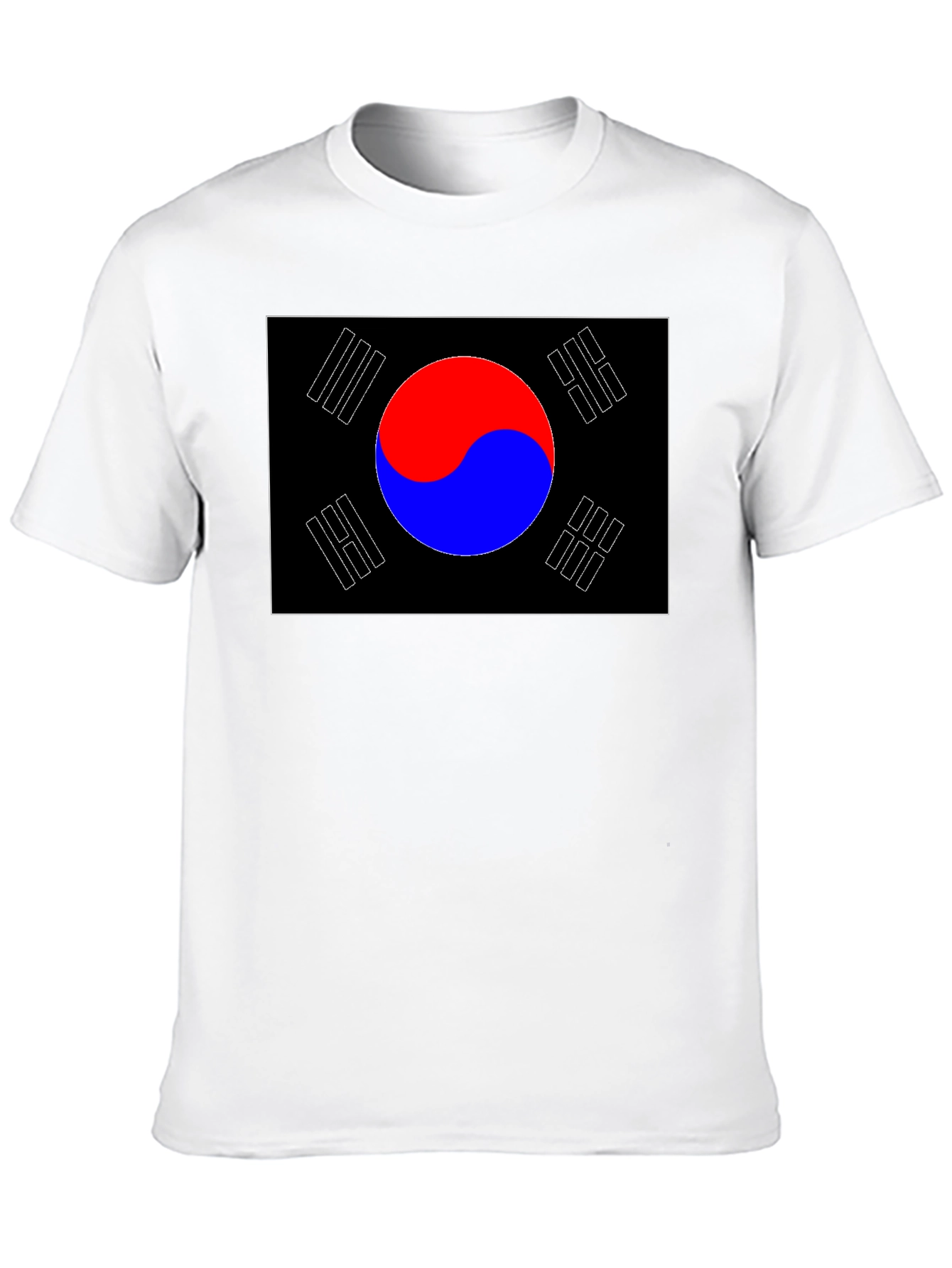 South Korea Flag Graphic T-Shirt - Black