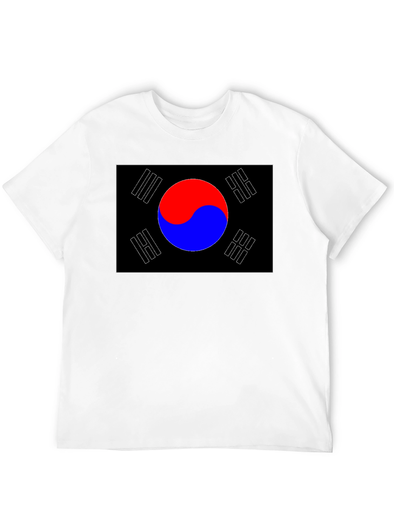 South Korea Flag Graphic T-Shirt - Black