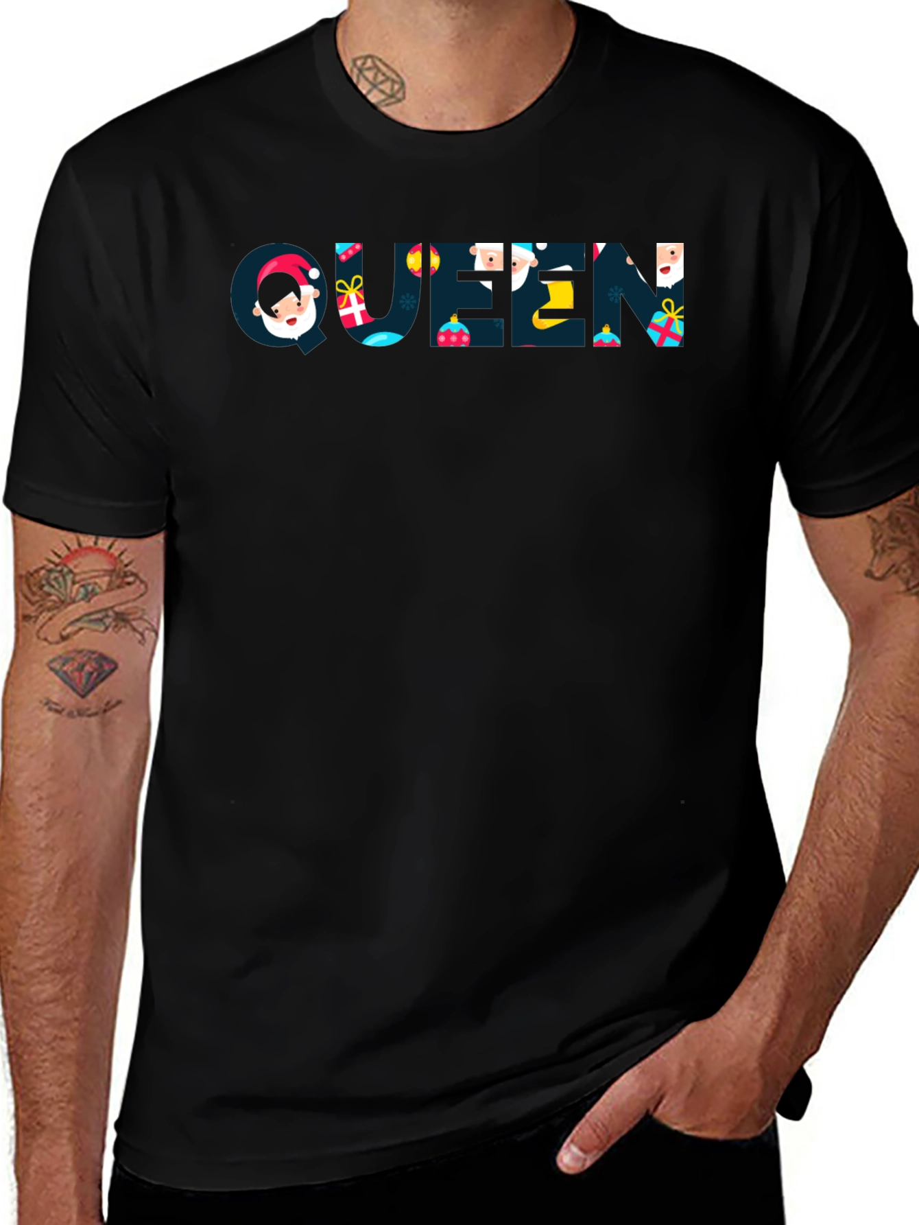 Queen Holiday Graphic T-Shirt - Black