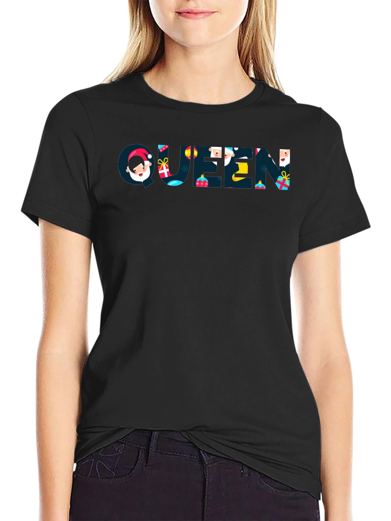 Queen Holiday Graphic T-Shirt - Black