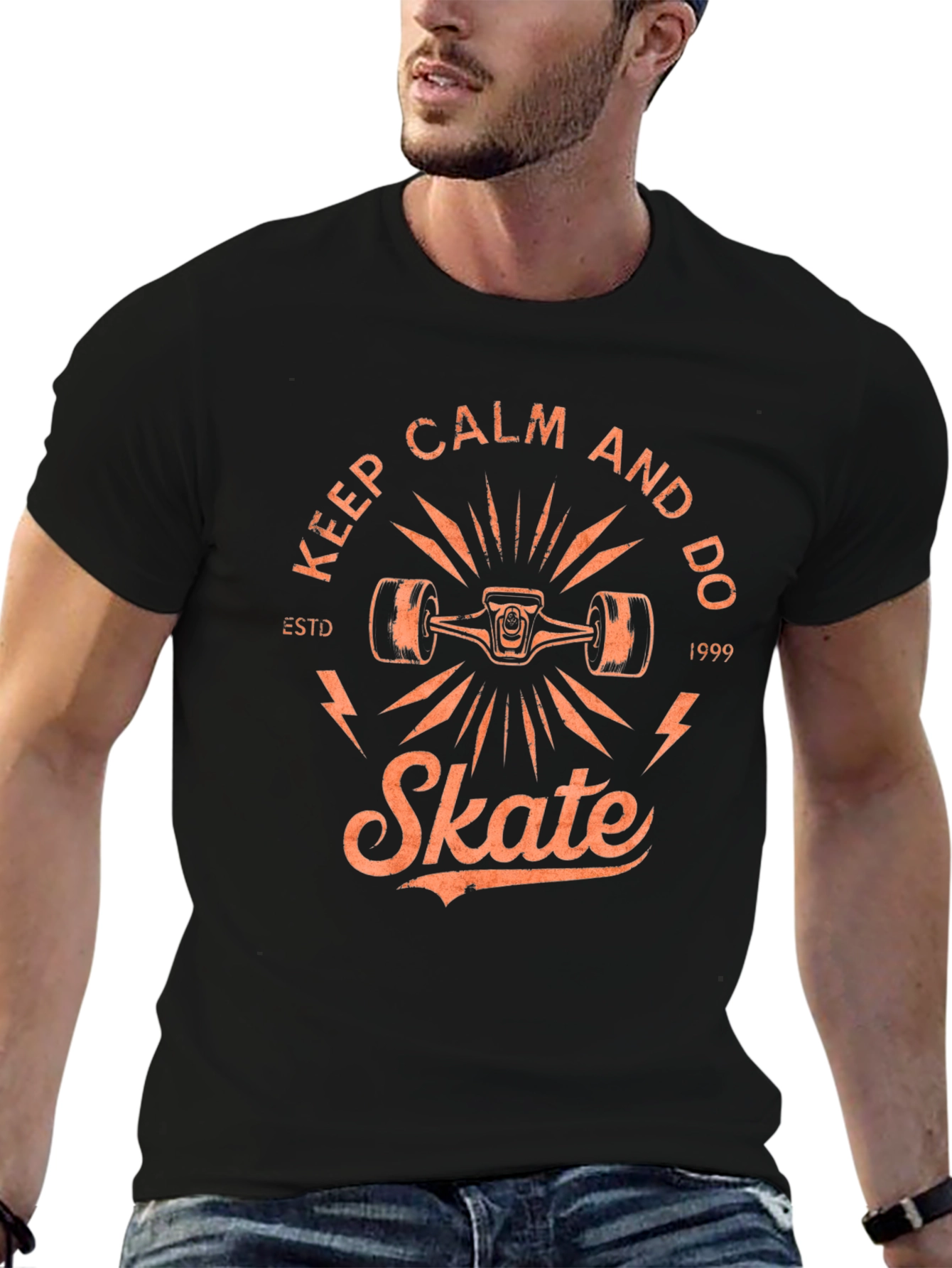 Keep Calm and Do Skate Black Graphic Tee