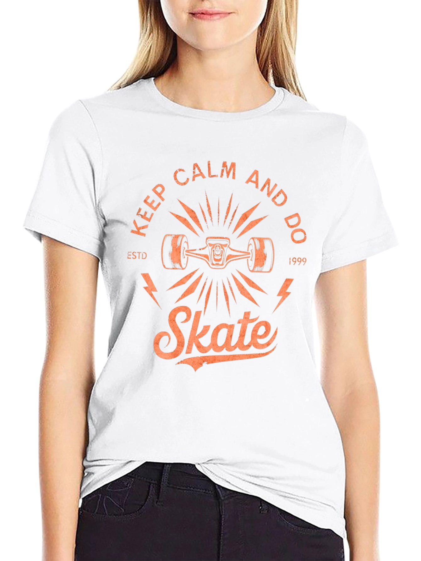Keep Calm and Do Skate Black Graphic Tee