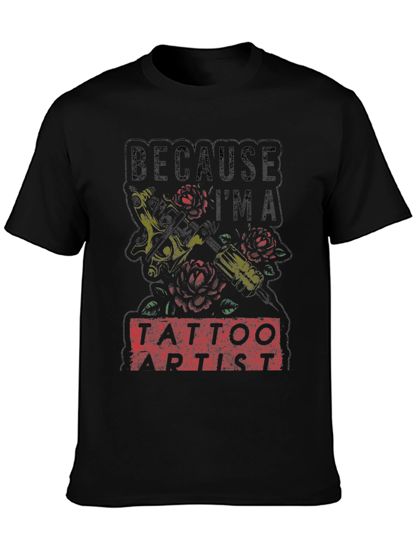 Tattoo Artist Graphic Tee - Black Cotton Shirt