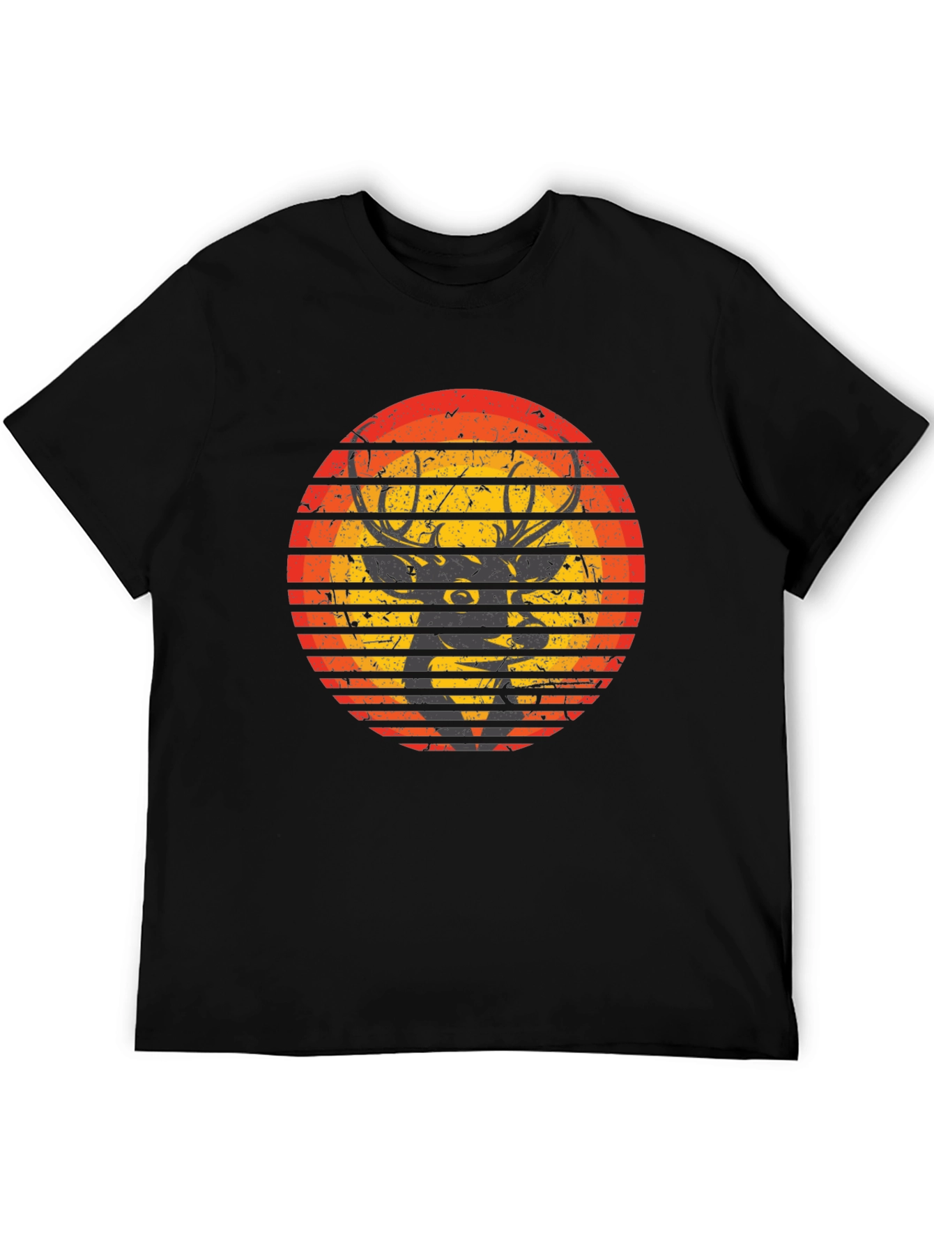 Retro Deer Sunset Graphic Tee