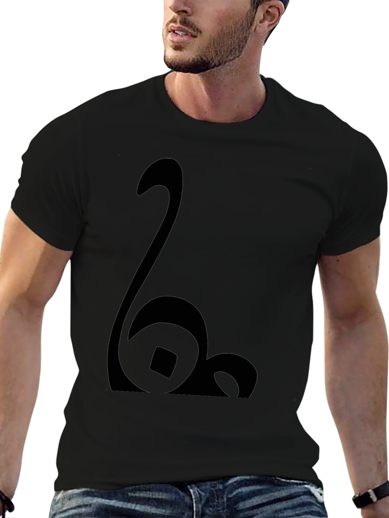 Modern Black Graphic Tee - Abstract Design