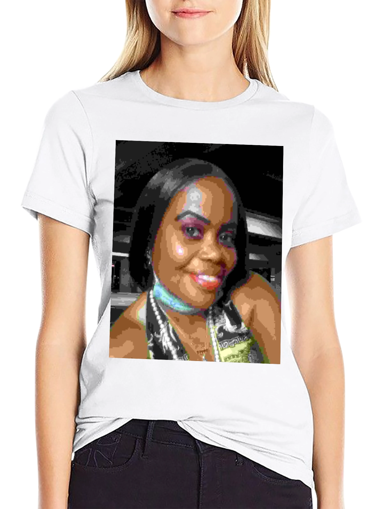 Custom Photo Print Black T-Shirt