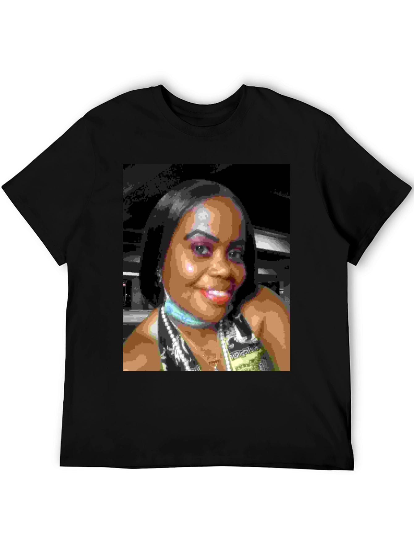 Custom Photo Print Black T-Shirt