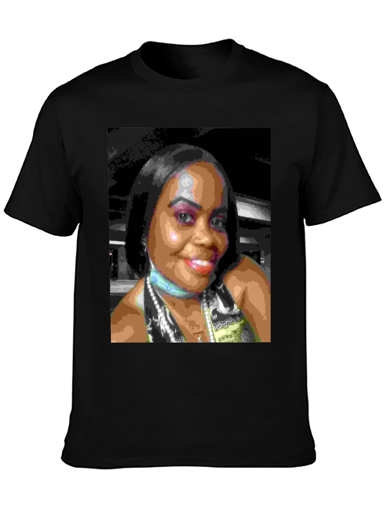 Custom Photo Print Black T-Shirt