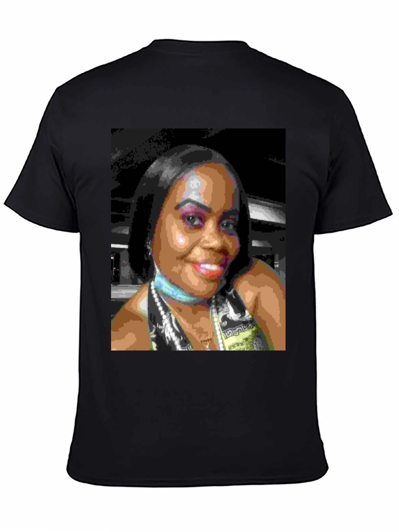 Custom Photo Print Black T-Shirt
