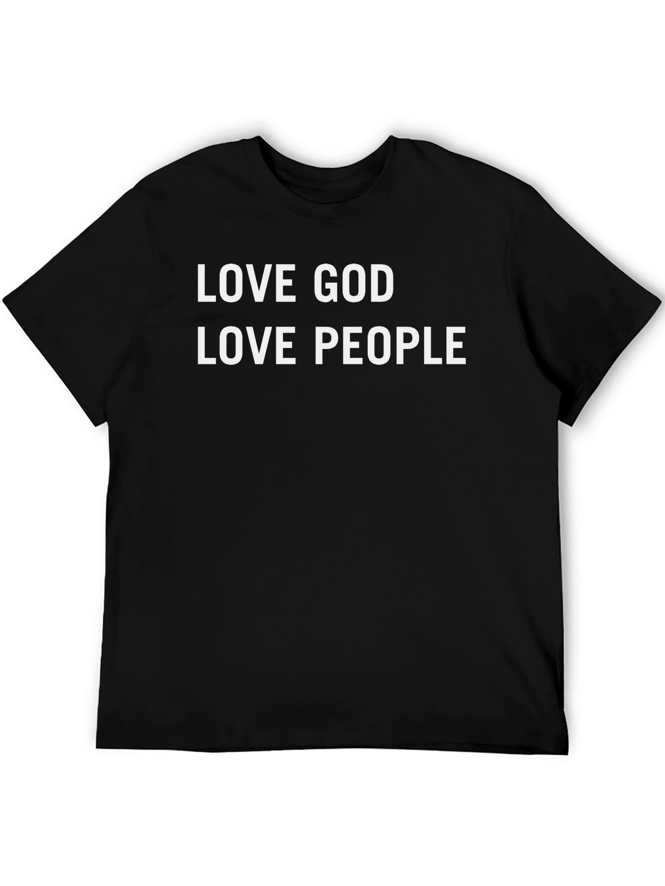Love God Love People T-Shirt - Black Cotton Blend