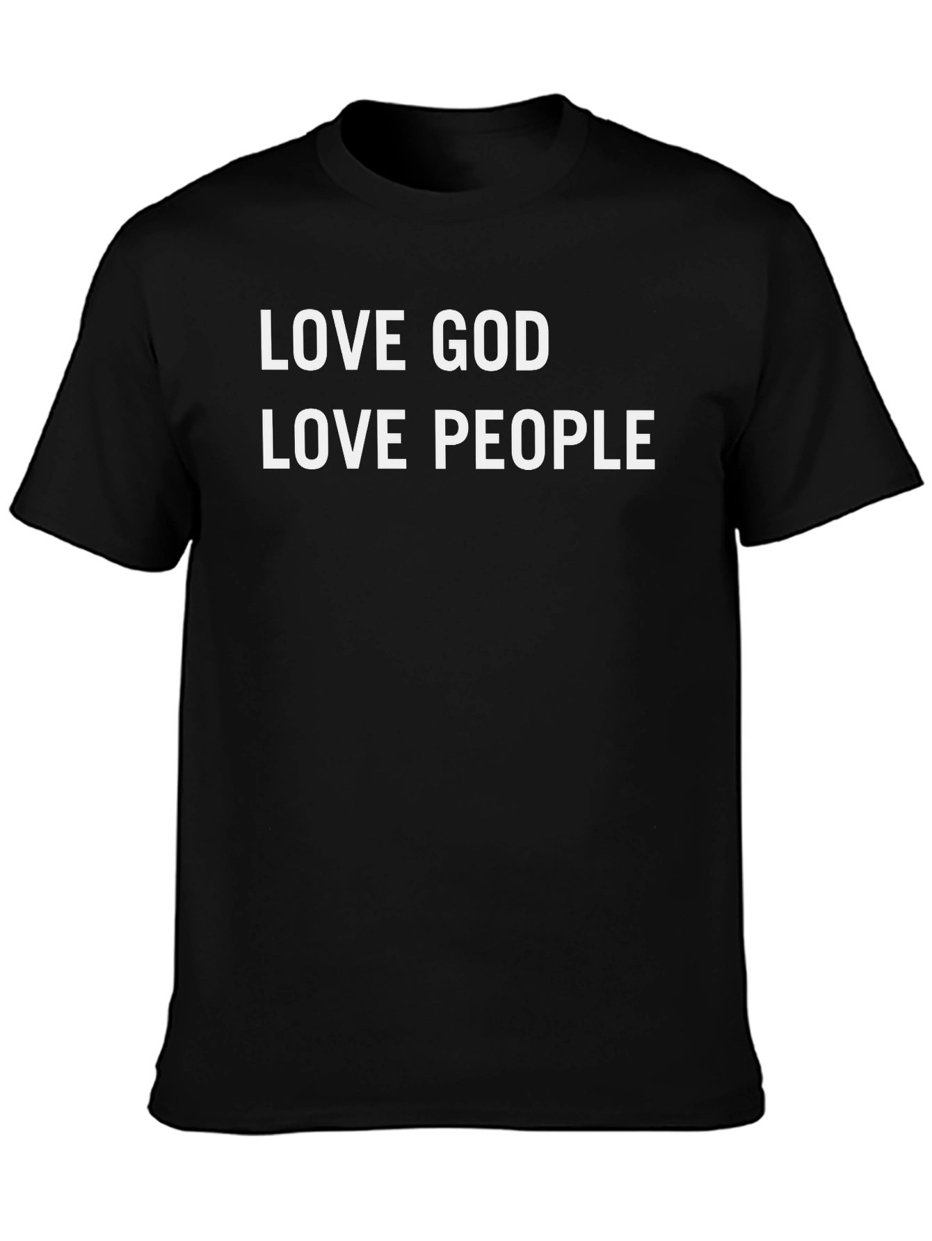 Love God Love People T-Shirt - Black Cotton Blend