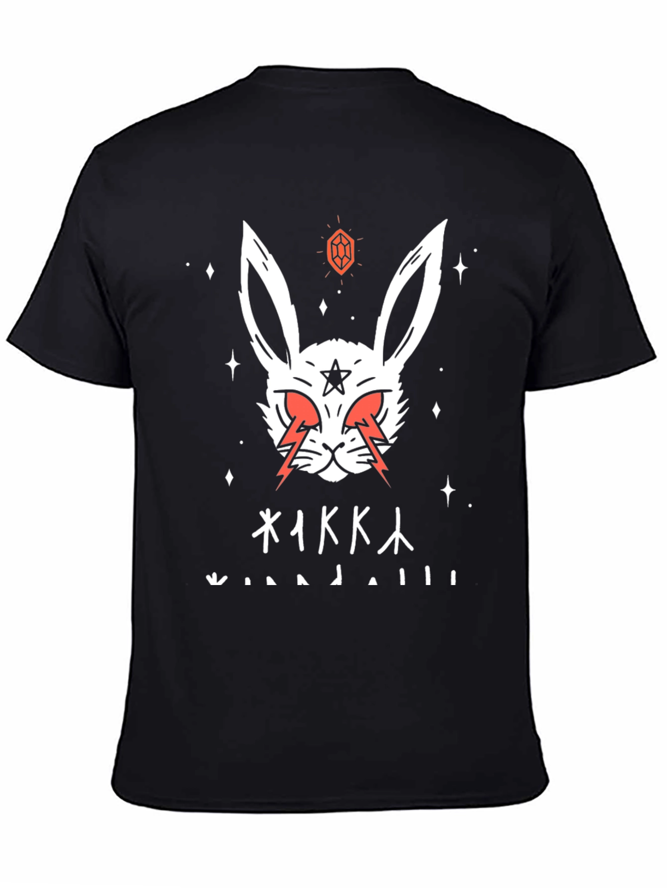 Occult Rabbit Graphic Tee - Black Cotton T-Shirt